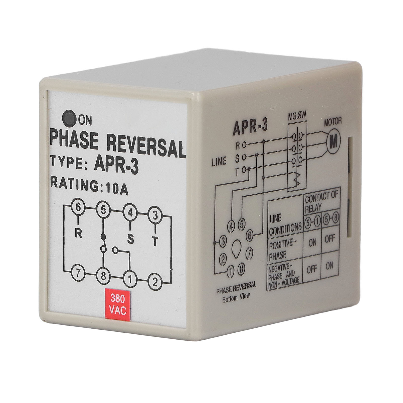 Ckctelay Phasenfolge-relais Verpolungsschutzsteuerung Für 10-a-motor Apr-3ac380 V