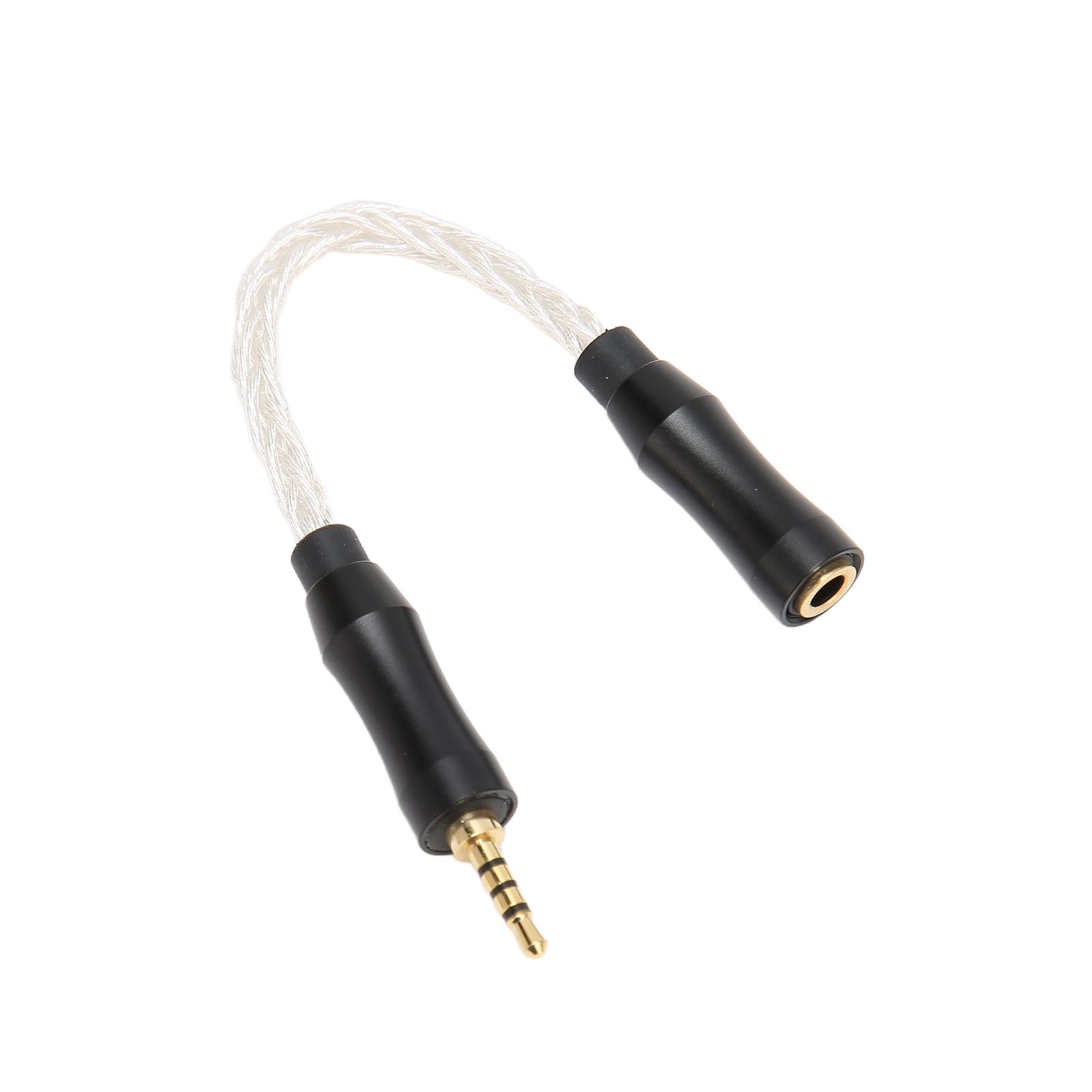 3,5-mm-klinkenkabel (klinke) Auf 2,5-mm-klinkenstecker (buchse Auf Stecker), 8-adrig, Monokristalliner Kupferkern, Verlustfreie Klangübertragung, 14 Cm (5,5 Zoll) Kopfhöreradapter, Silberfarben