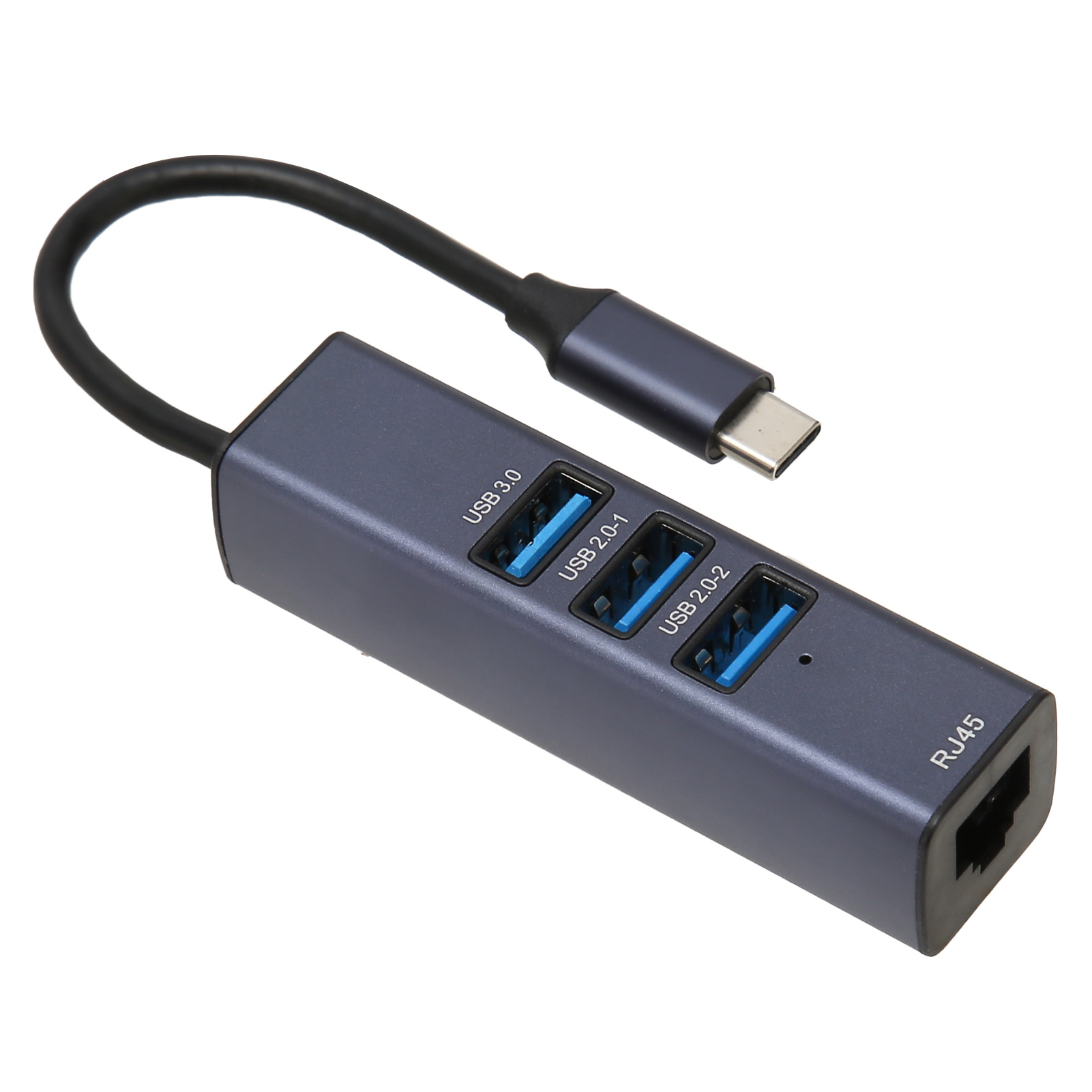 4-in-1 Usb-c-hub Mit Gigabit-ethernet-rj45-anschluss Und 3 Usb-anschlüssen, Usb-c-zu-ethernet-adapter Mit Aufbewahrungsfach Für Laptops Und Tablets.