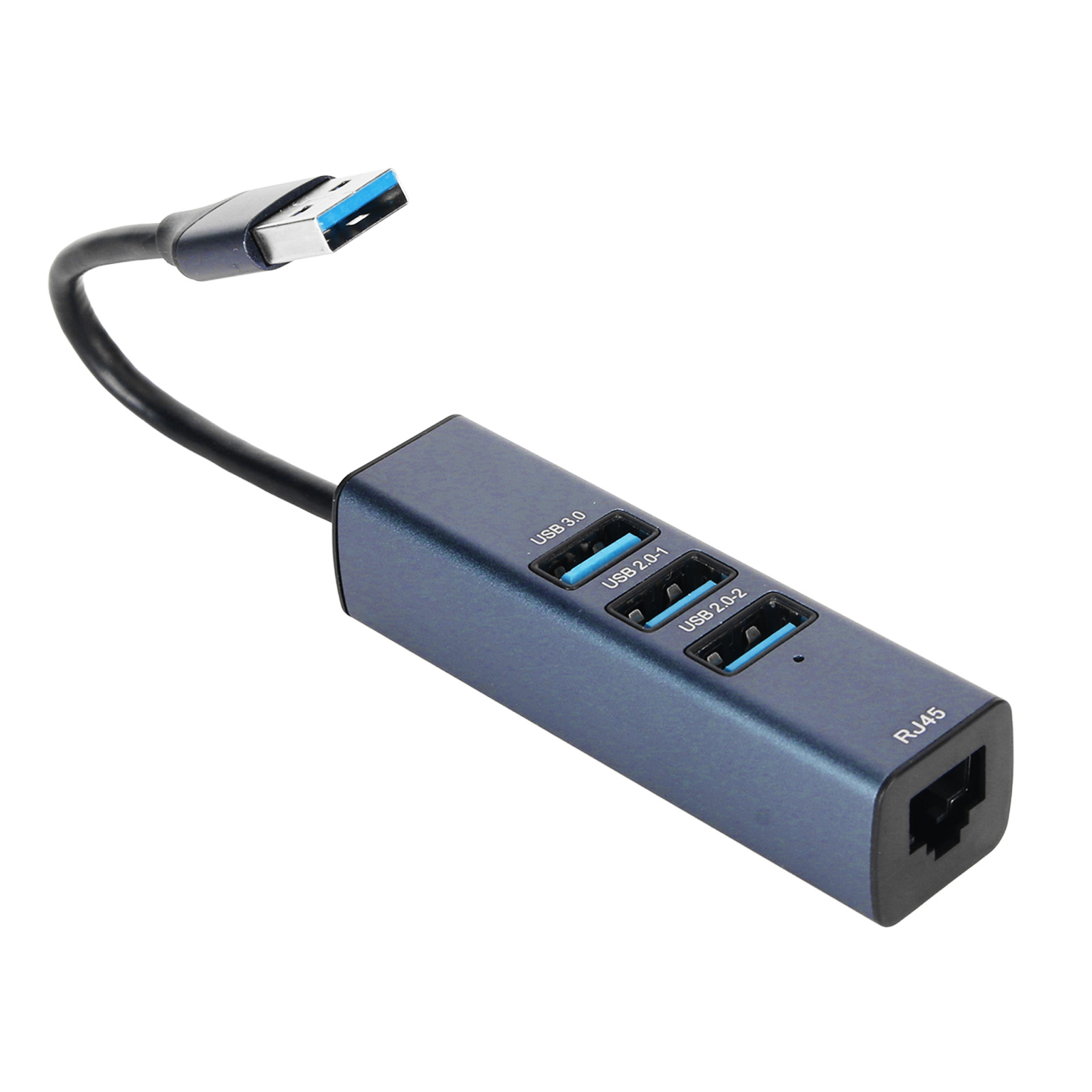 4-port Usb-zu-ethernet-adapter 100 Mbps/5 Gbps, Usb 3.0-hub Aus Aluminiumlegierung Für Laptop, Desktop Und Tablet.