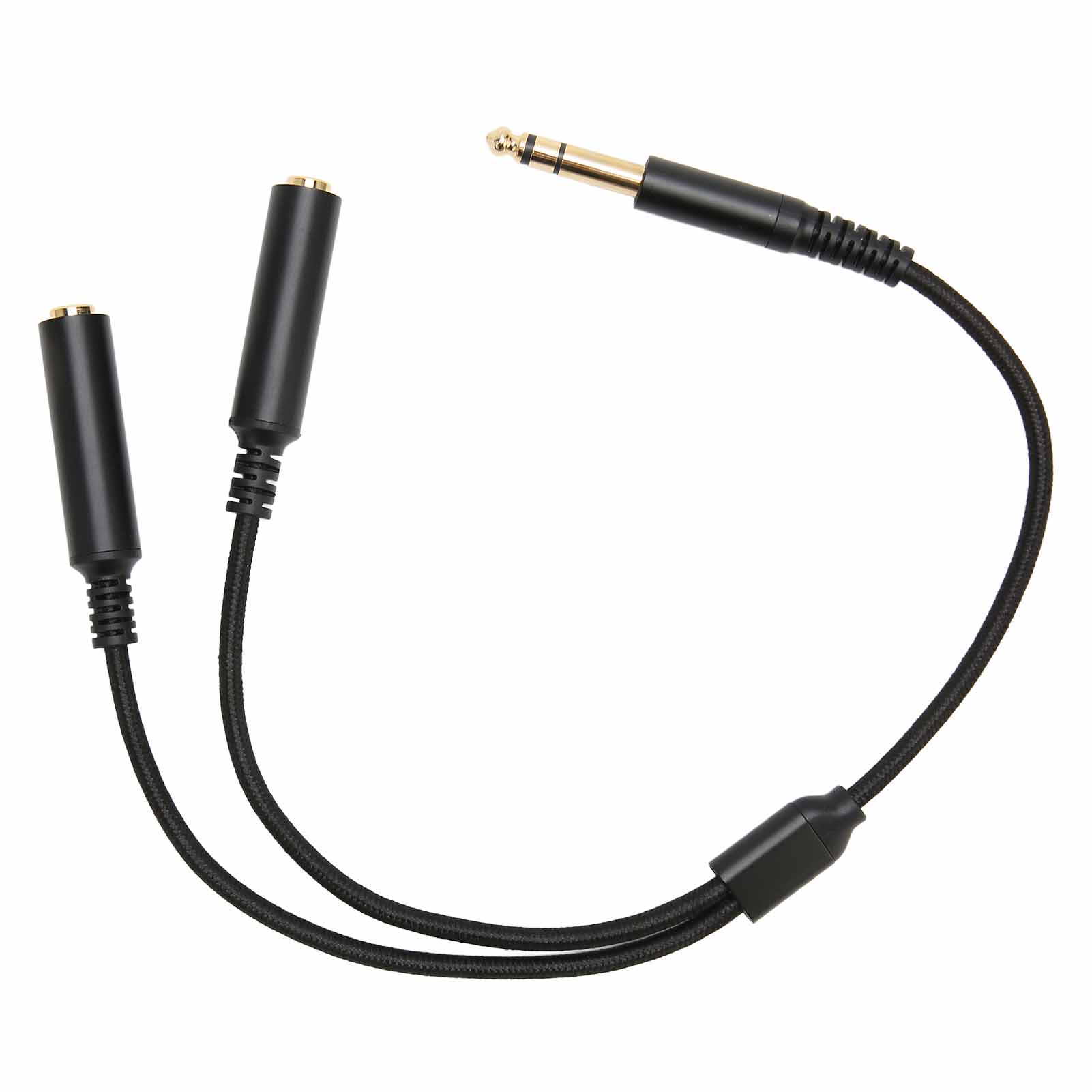 6,35 Mm Stereo-y-splitterkabel (stecker) Auf Zwei Buchsen (1/4 Zoll) Mit Vergoldetem Stecker (30 Cm).