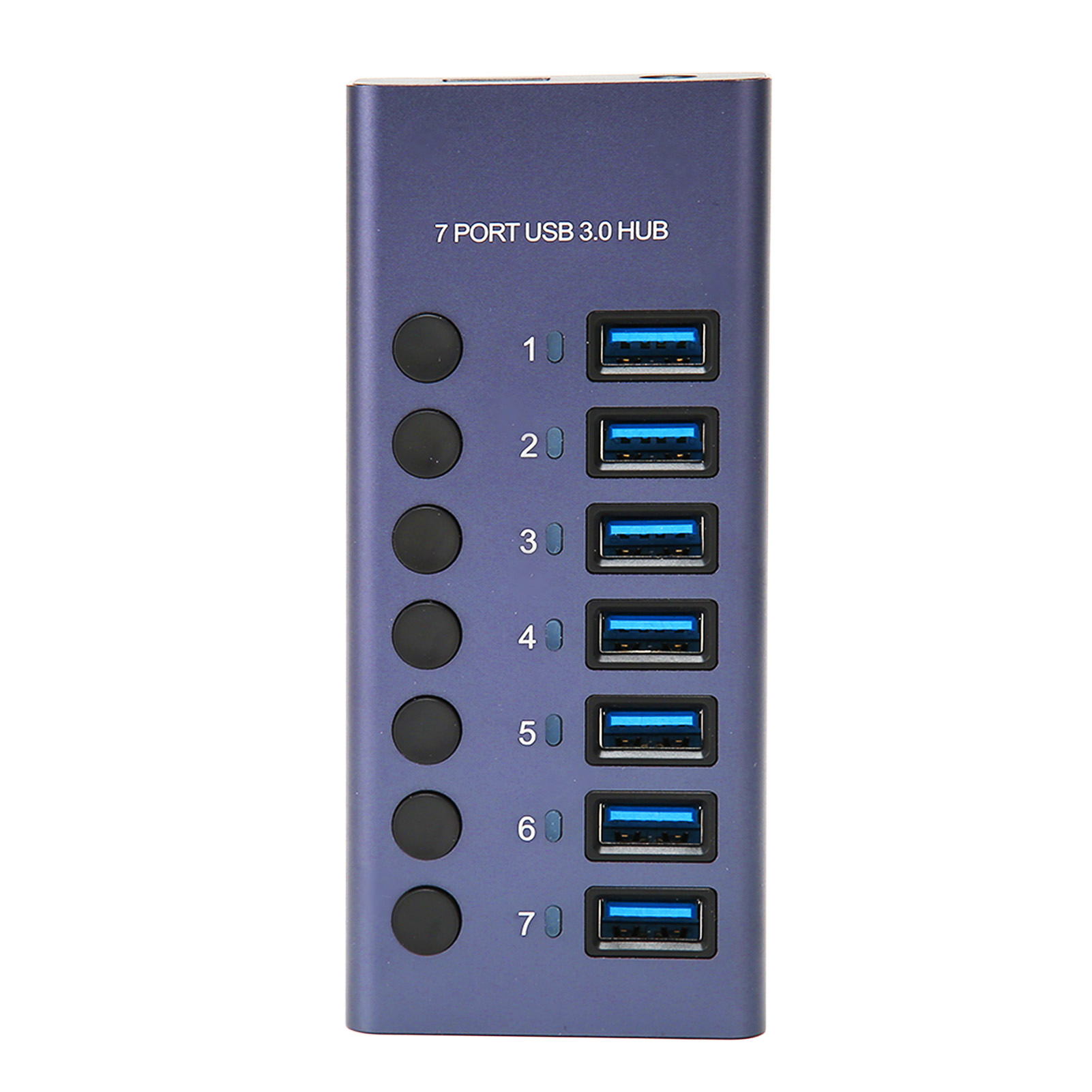 7-port-usb-3.0-hub, 5 Gbit/s, 5 V, 2,4 A, 36 W, Mit Separaten Netzschaltern Und Led-anzeigen. Usb-3.0-dockingstation Für Pcs Und Smartphones. Eu-stecker, 100–240 V.