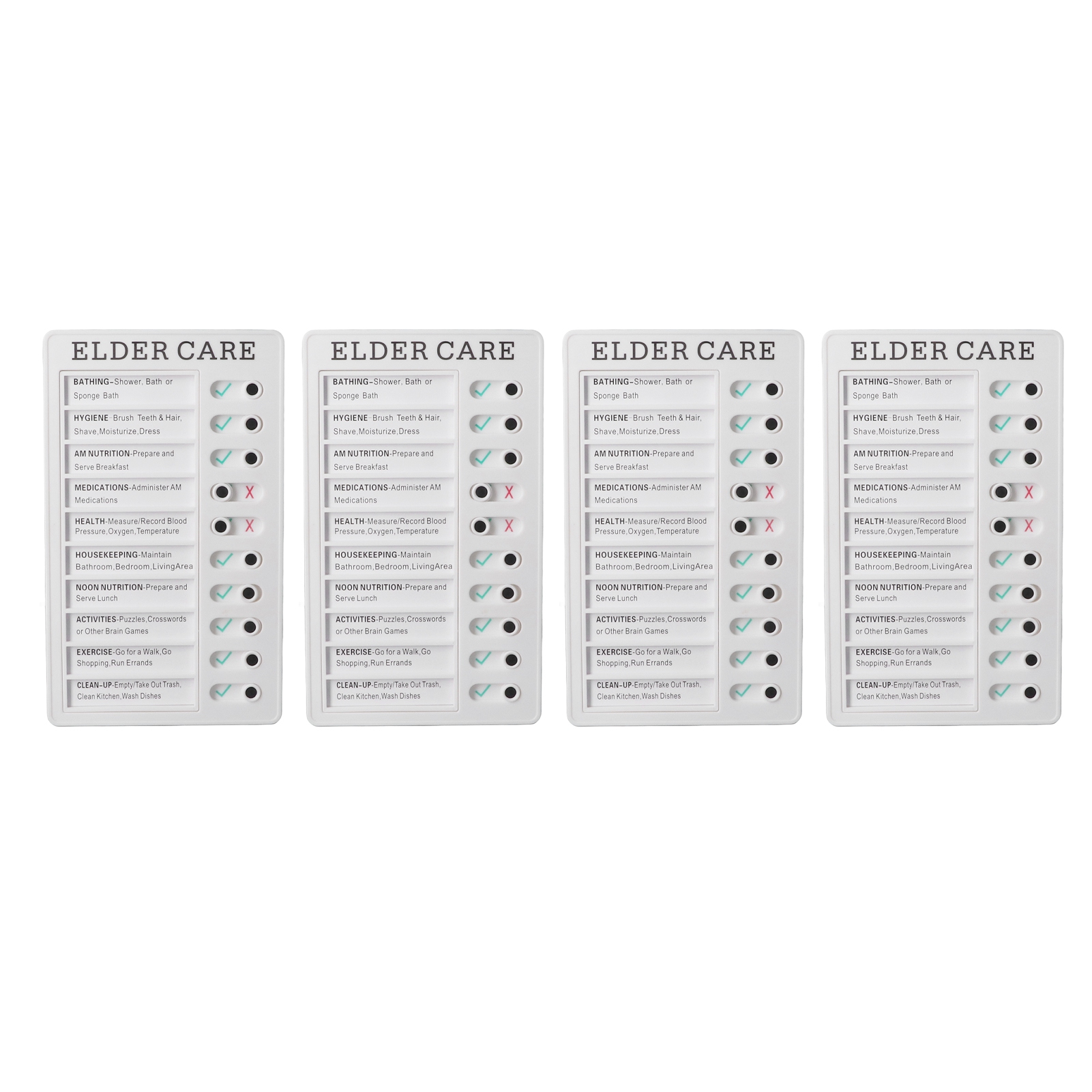 Tragbarer Und Wiederverwertbarer Diy-aufgabenplan (4er-set), Abnehmbar Und Entfernbar, Ideal Zur Organisation Von Reisen Und Der Betreuung Älterer Menschen.