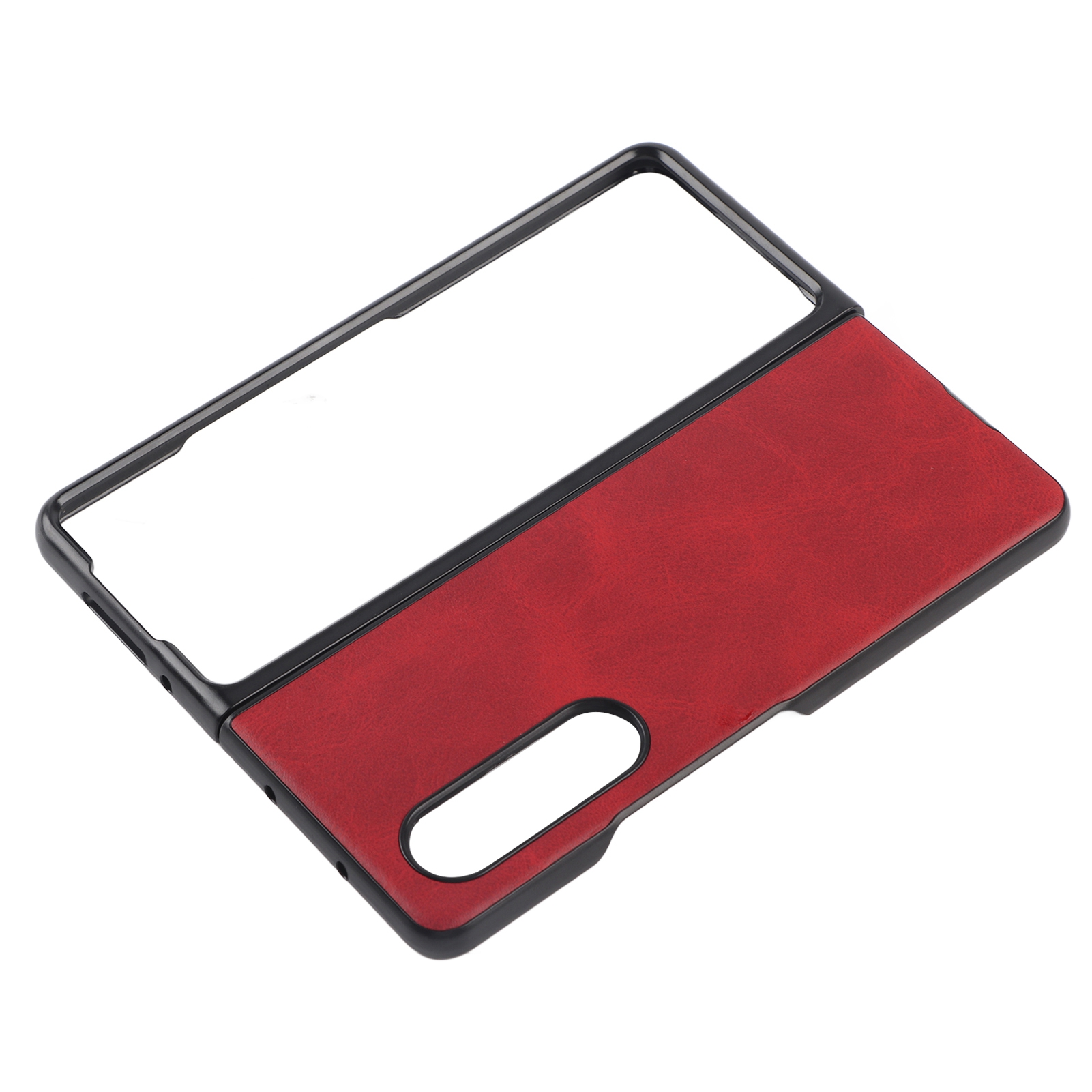 Hartlederhülle Für Samsung Galaxy Z Fold 3, Kratz- Und Stoßfest, Rot