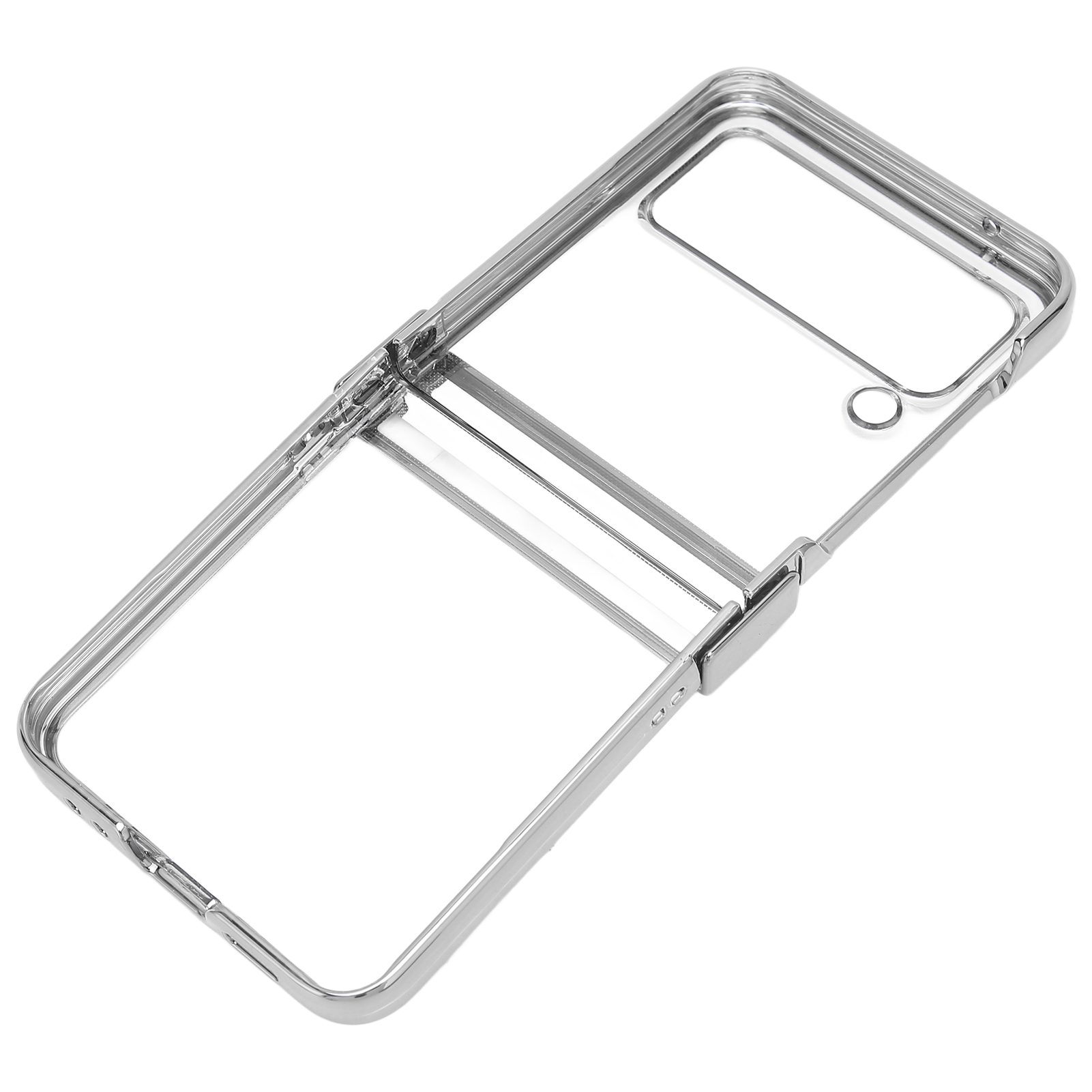 Stoßfeste, Faltbare Hülle Aus Transparentem, Galvanisiertem Polycarbonat Für Samsung Galaxy Z Flip 3 (silber)