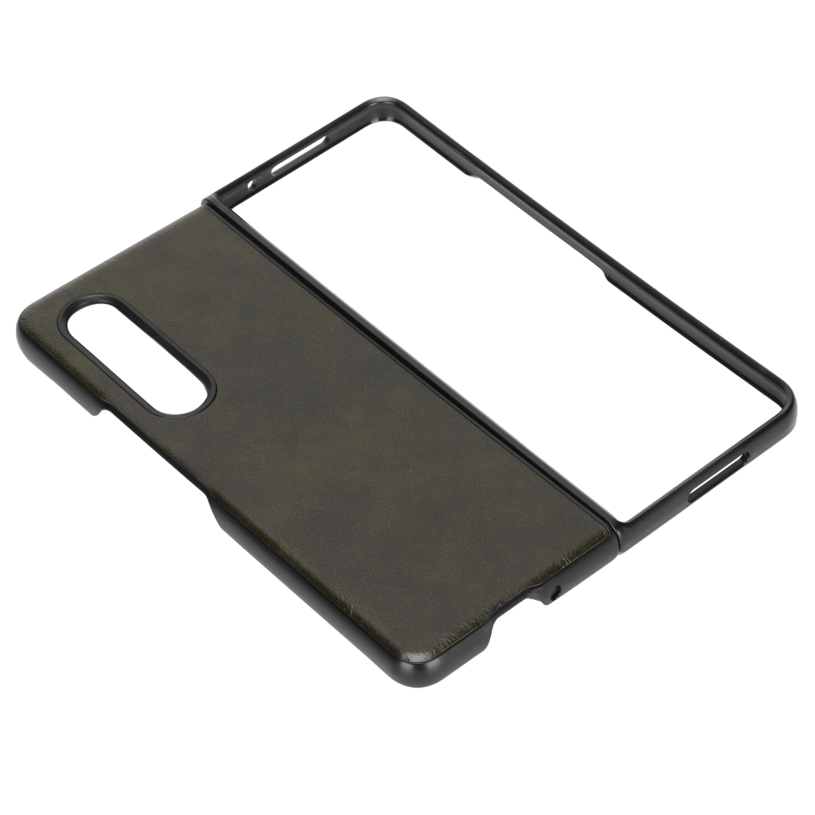Handyhülle Aus Kunstleder Mit Business-muster, Stoßfest, Für Samsung Galaxy Z Fold 3, Olivgrün