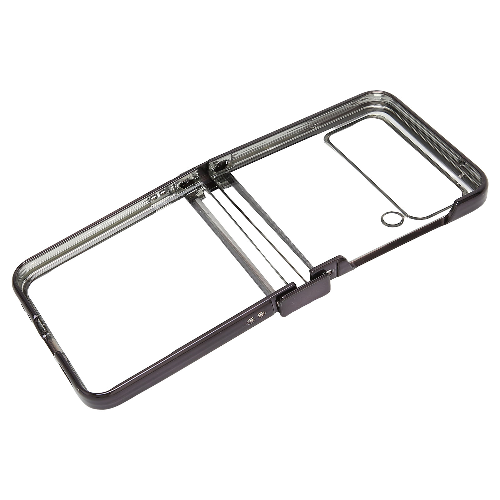Stoßfeste, Faltbare Hülle Aus Transparentem, Galvanisiertem Polycarbonat Für Samsung Galaxy Z Flip 3 (schwarz)