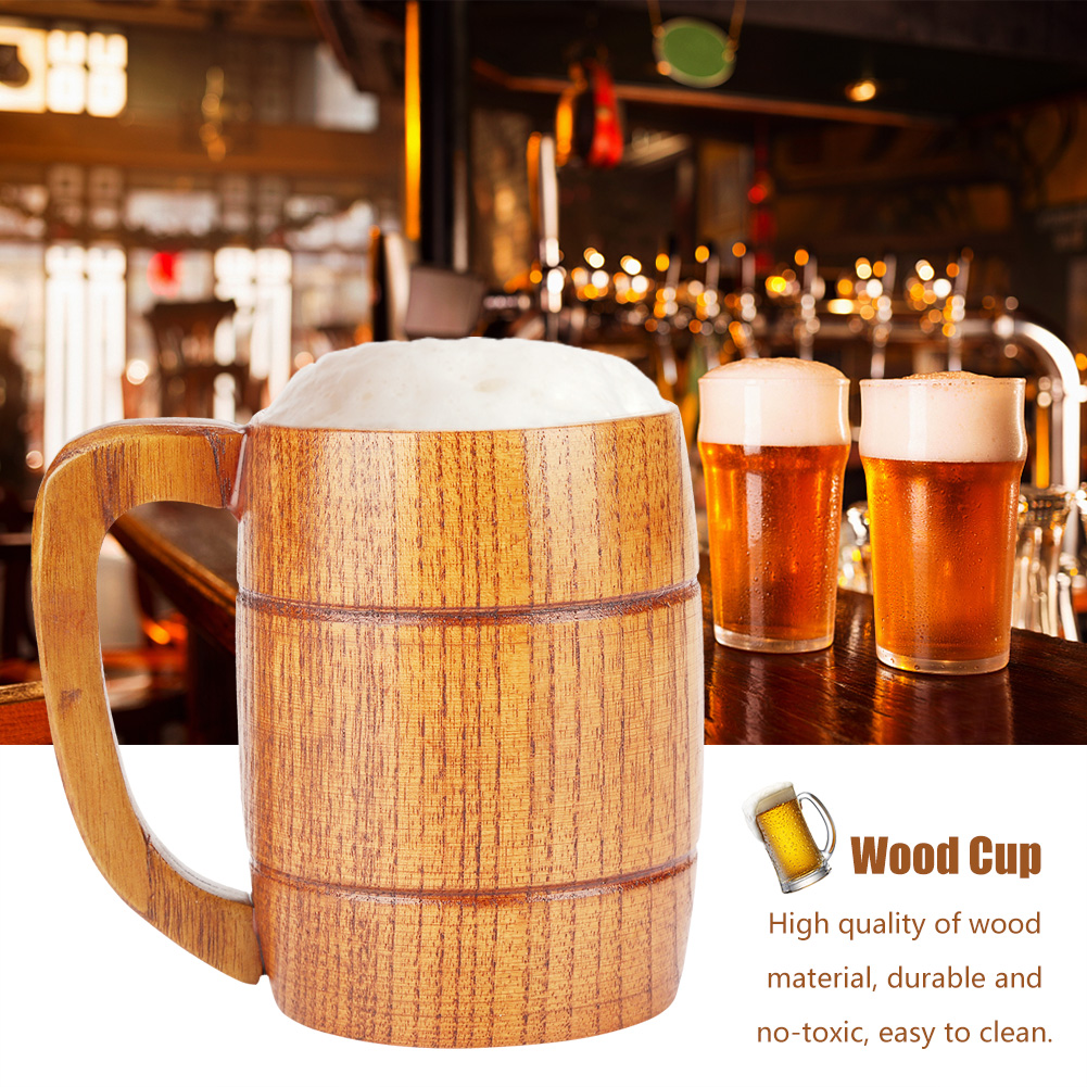 Klassischer Becher Aus Massivem Naturholz, Teetasse, Bierkrug, Geschenkset