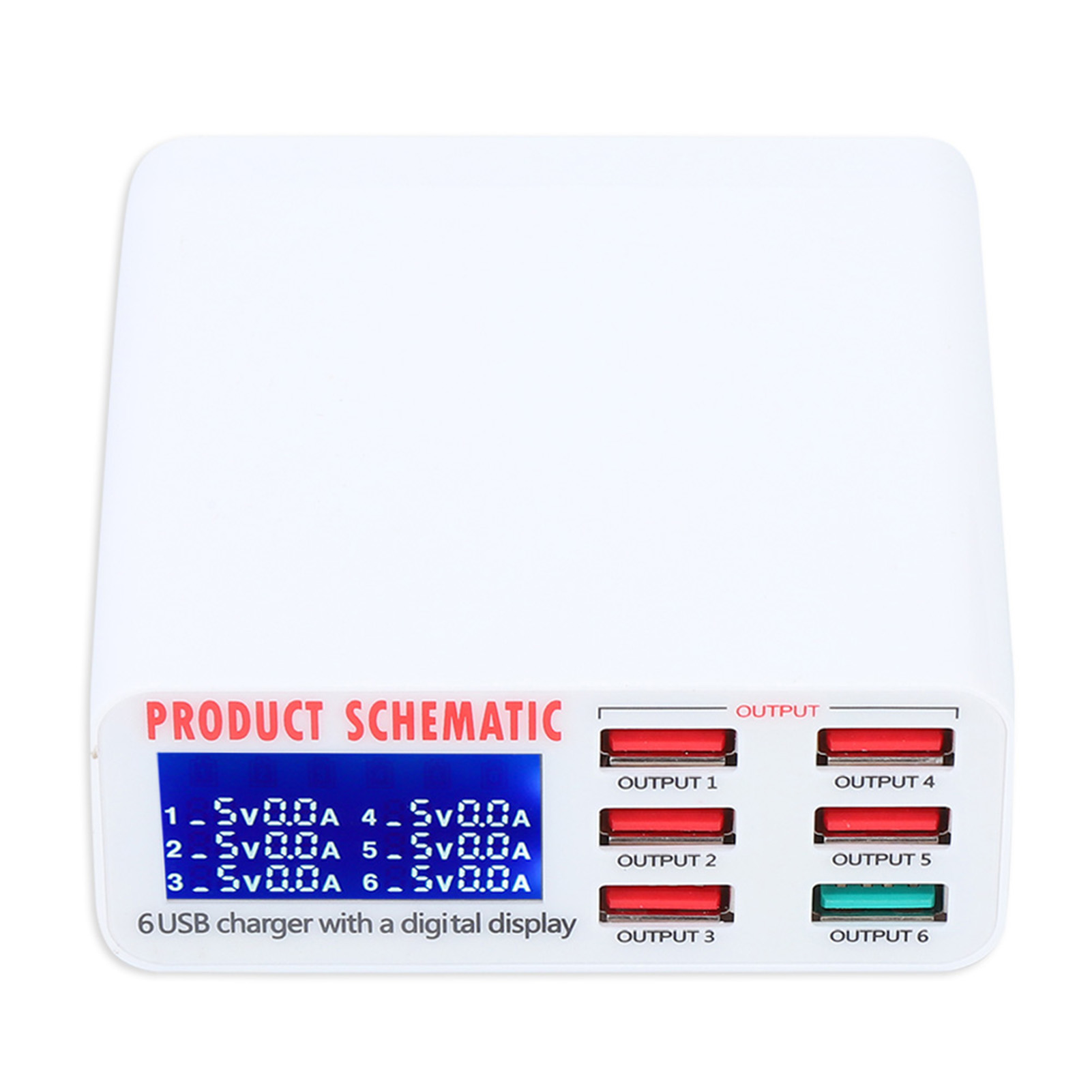 Multifunktionales Intelligentes 6-port-usb-ladegerät Zum Schnellladen Von Mobiltelefonen Und Tablets (100-240 V Eu)