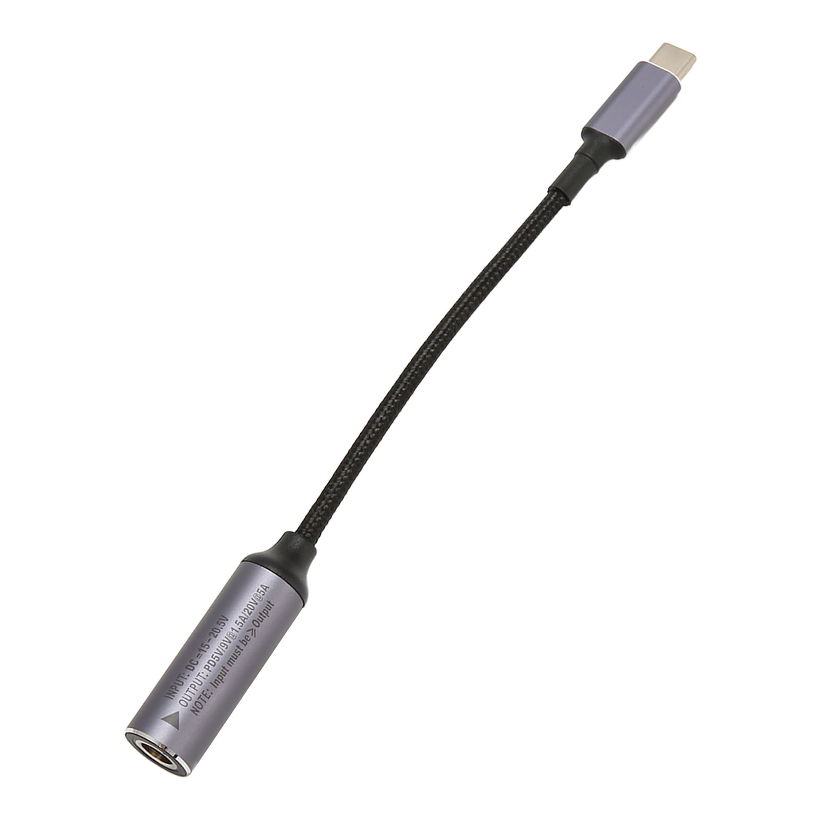 Dc-zu-usb-c-kabel 6,5 Mm X 1,4 Mm, 100 W, Weiblicher Eingang Auf Männlichen Ausgang, Nylon, Für Tablet, Smartphone Und Pc.