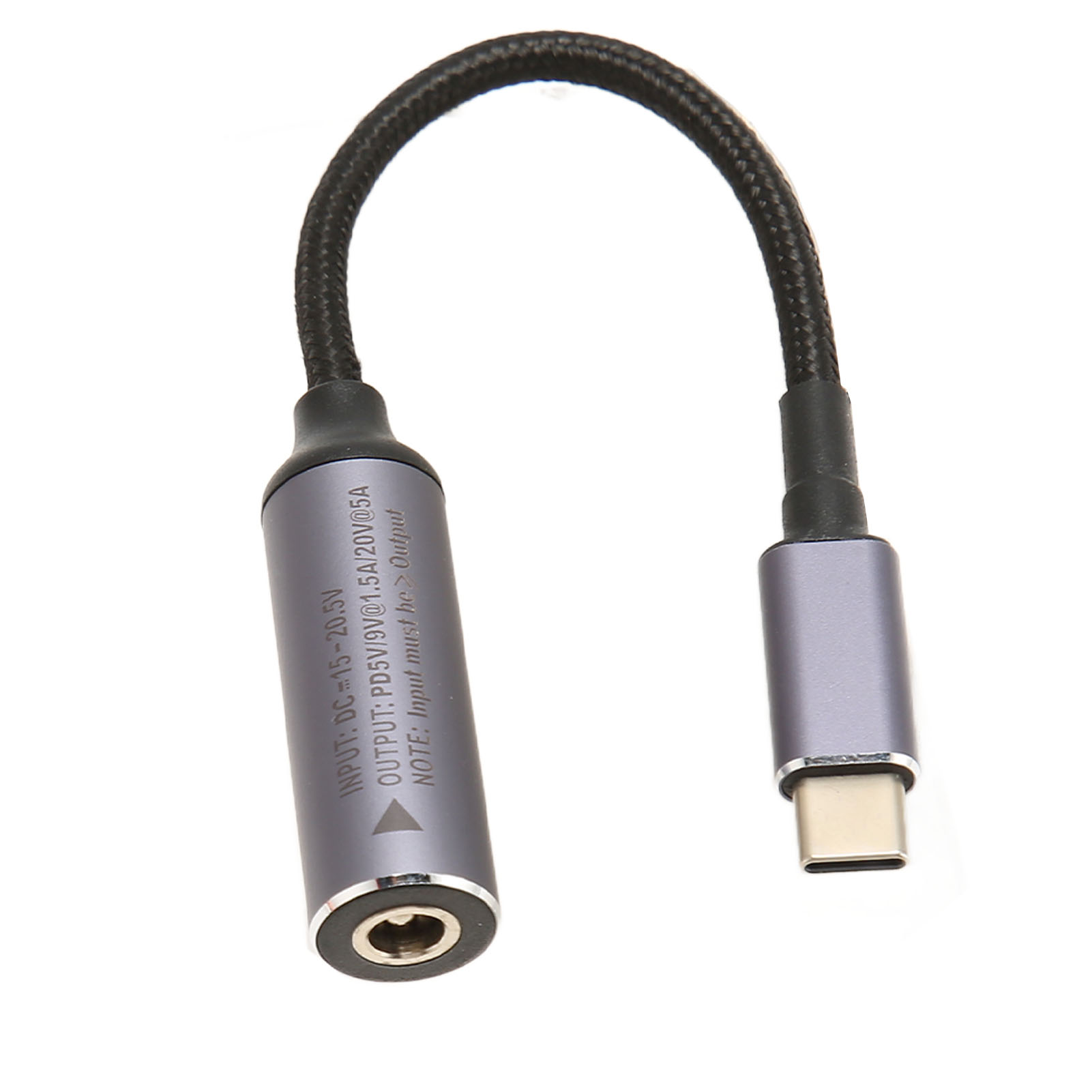 Dc-auf-usb-c-kabel, 5,5 X 2,5 Mm, 100 W, 17,3 Cm (6,8 Zoll) Länge, Weiblicher Eingang, Nylon, Usb-c-auf-dc5525-kabel Für Tablets, Smartphones Und Pcs