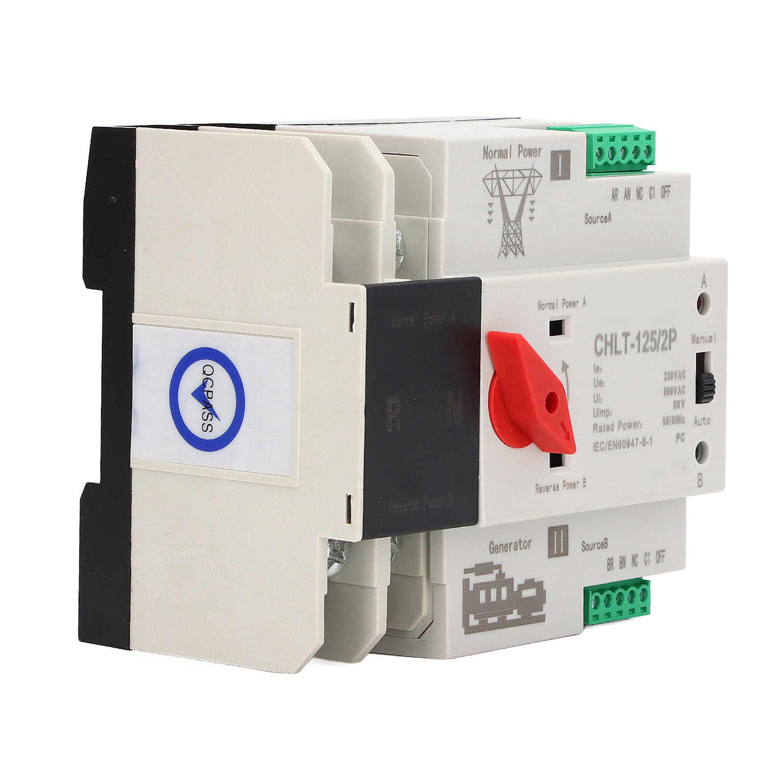 Feuerfester Automatischer Umschalter Mit Zwei Stromquellen Für Einkaufszentren, Ac 230 V, 100 A