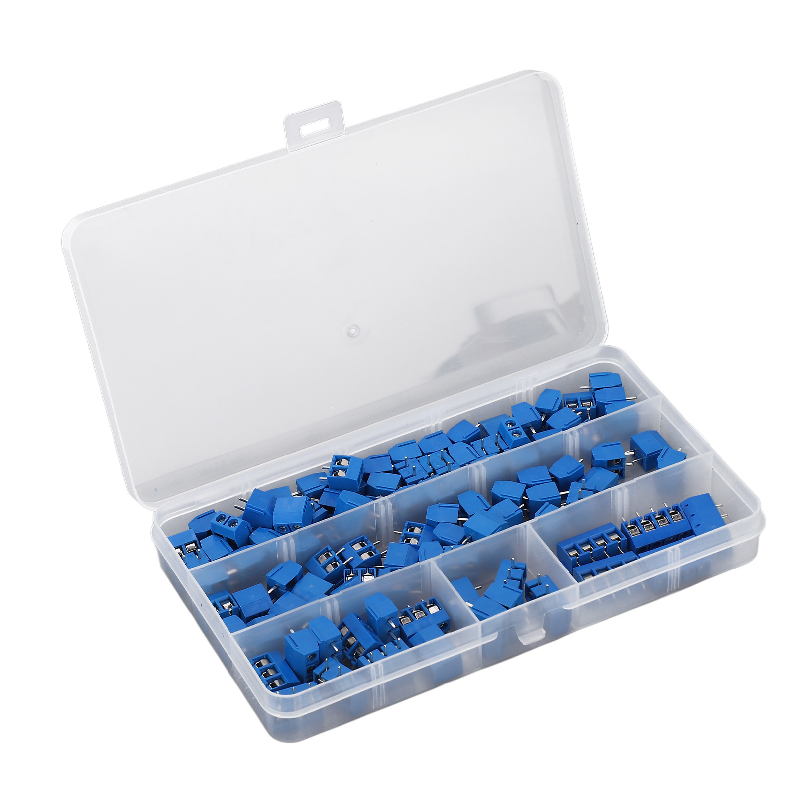 Packung Mit 100 Schraubklemmenblöcken Für Die Leiterplattenmontage, 2, 3 Oder 4 Pins, 10 A, 300 V, 5 Mm Rastermaß, Für Elektronik.
