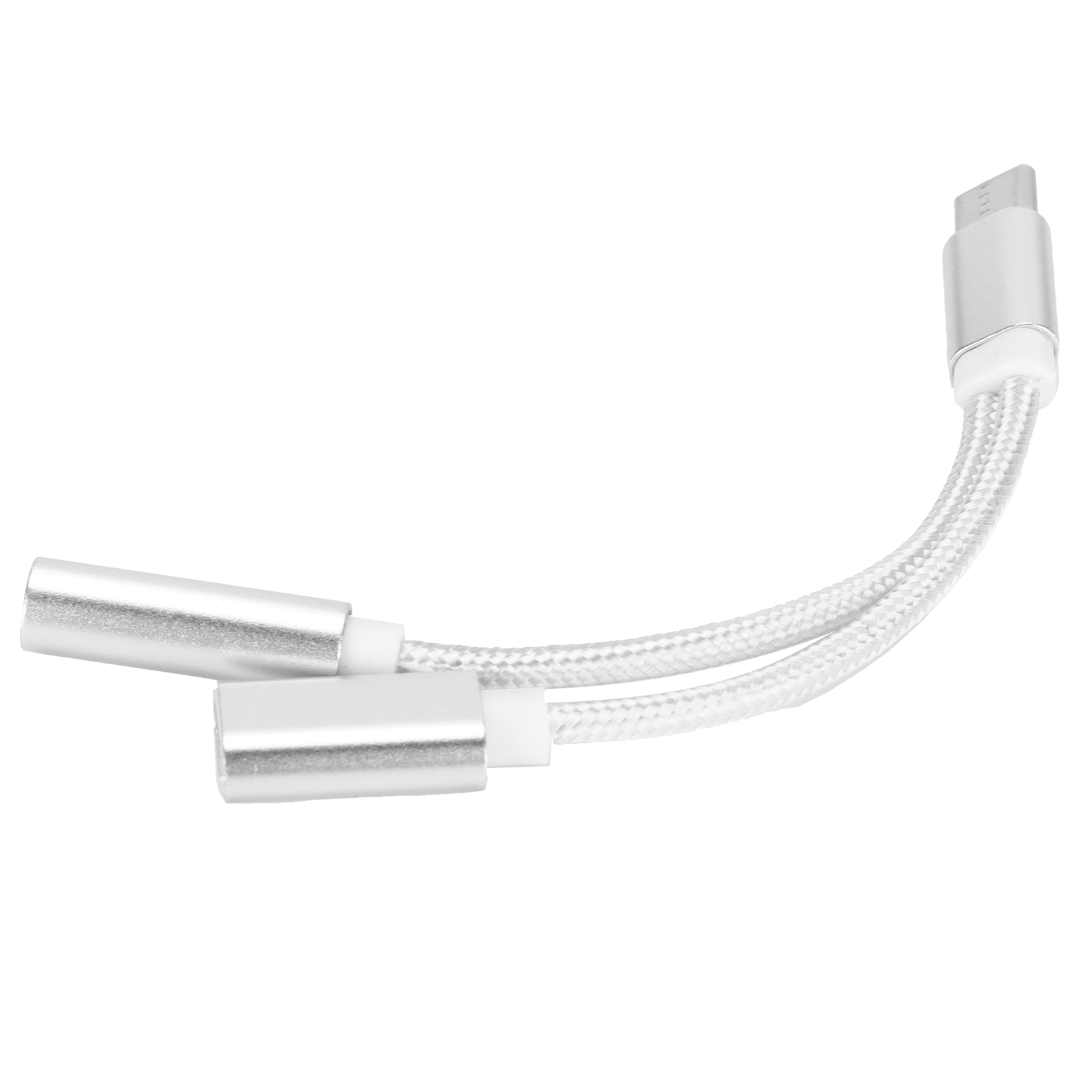 Usb-c-auf-3,5-mm-klinken-audioadapter Für Handys, Kopfhöreradapter, 2-in-1-konverter Für Xiaomi/huawei (silber)