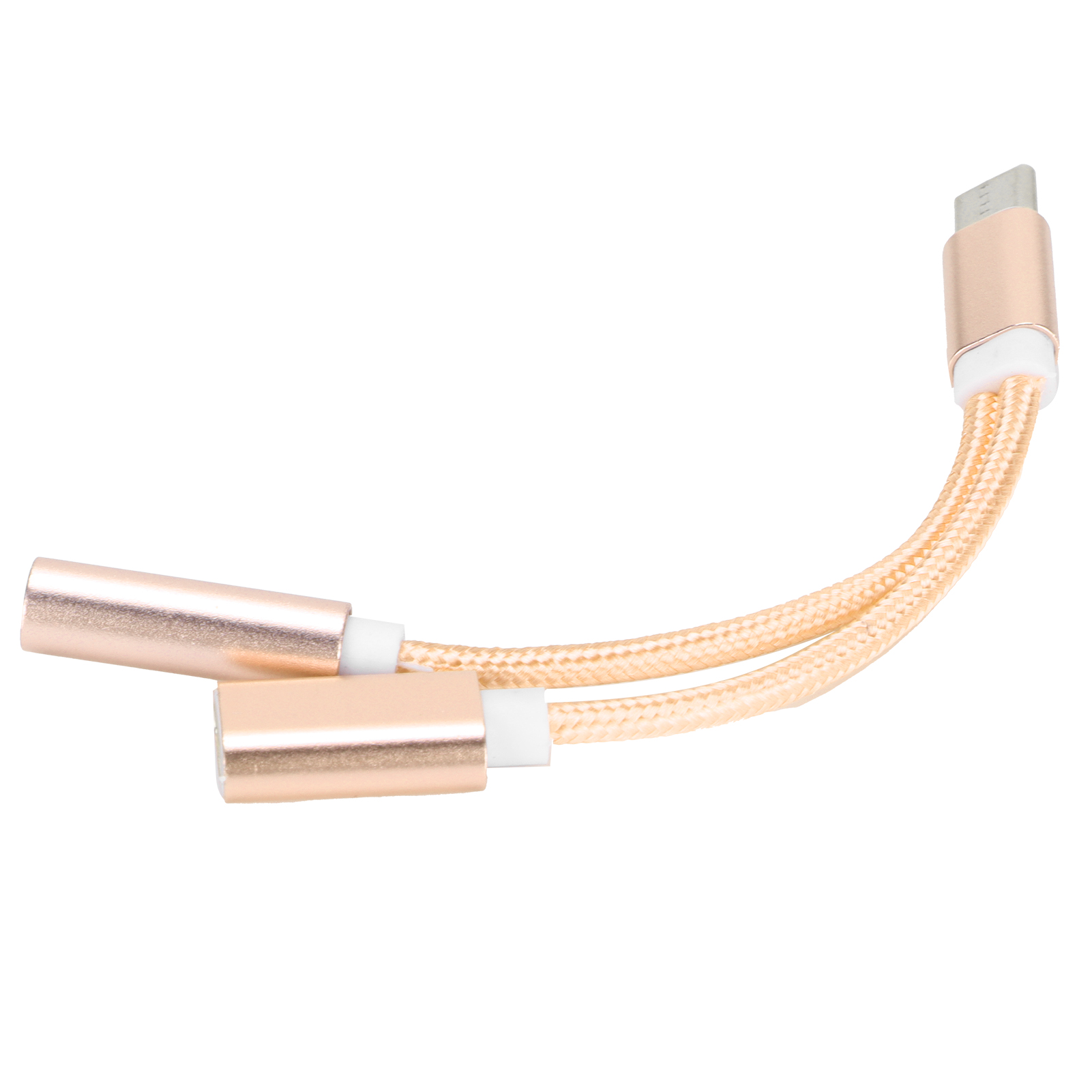 Usb-c-auf-3,5-mm-lade-audio-adapter Für Smartphones, 2-in-1-kopfhöreradapter Für Xiaomi/huawei (gold)