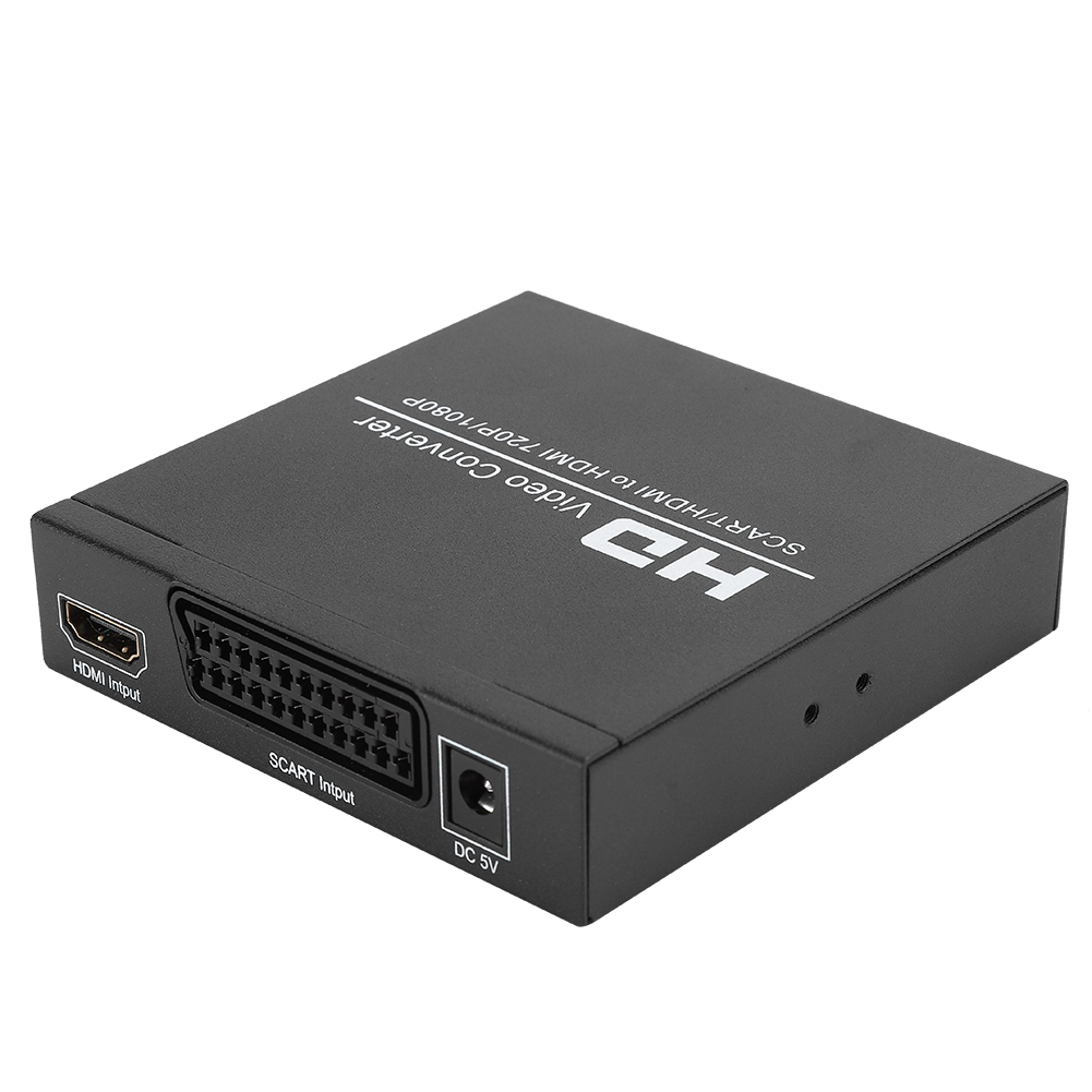 Tragbarer Scart/hd-zu-hd-konverter, Gehäuse Aus Metall, Geringer Stromverbrauch, Digitaler Prozessorchip, Eu-stecker