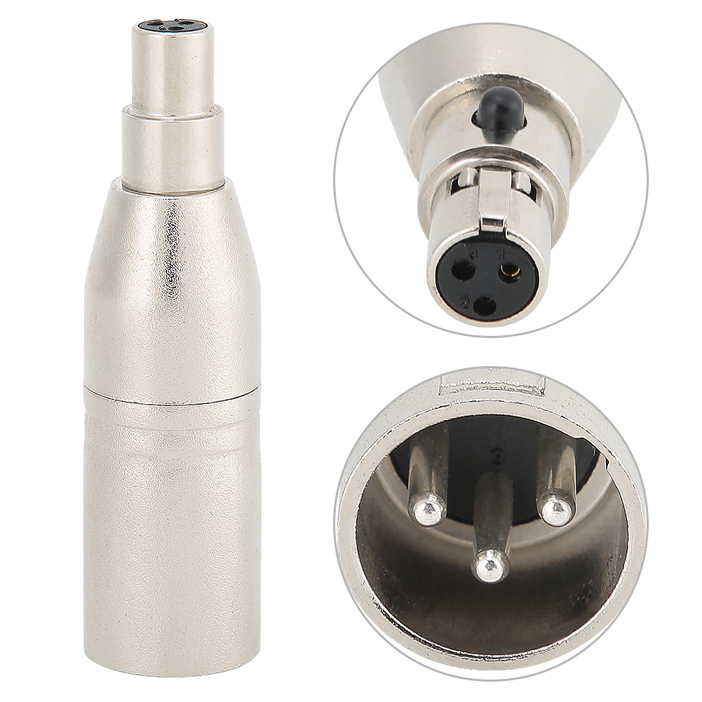 Vergoldeter Mini-xlr-buchse 3-polig Auf Versilberter Xlr-stecker 3-polig (2er-pack)