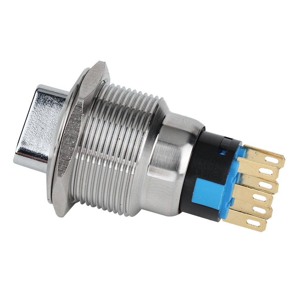 19-mm-drehknopfschalter Aus Edelstahl, Ip67-selektivschalter (6 Pins Und 3 Stufen)