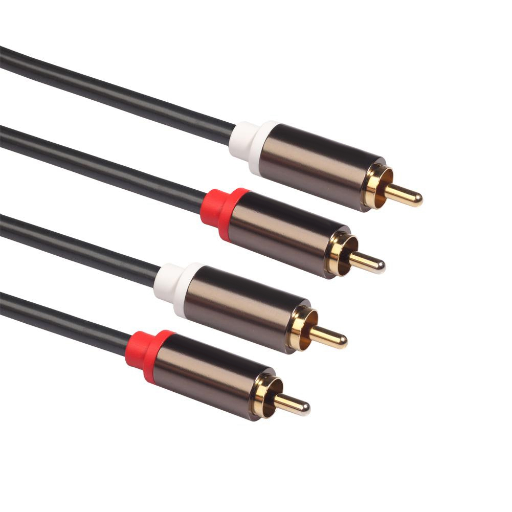 Audiokabel Für Cd-/tv-player (1 M) Mit Gehäuse Aus Aluminiumlegierung, Vergoldetem Stecker Und Verzinntem Kupferdraht