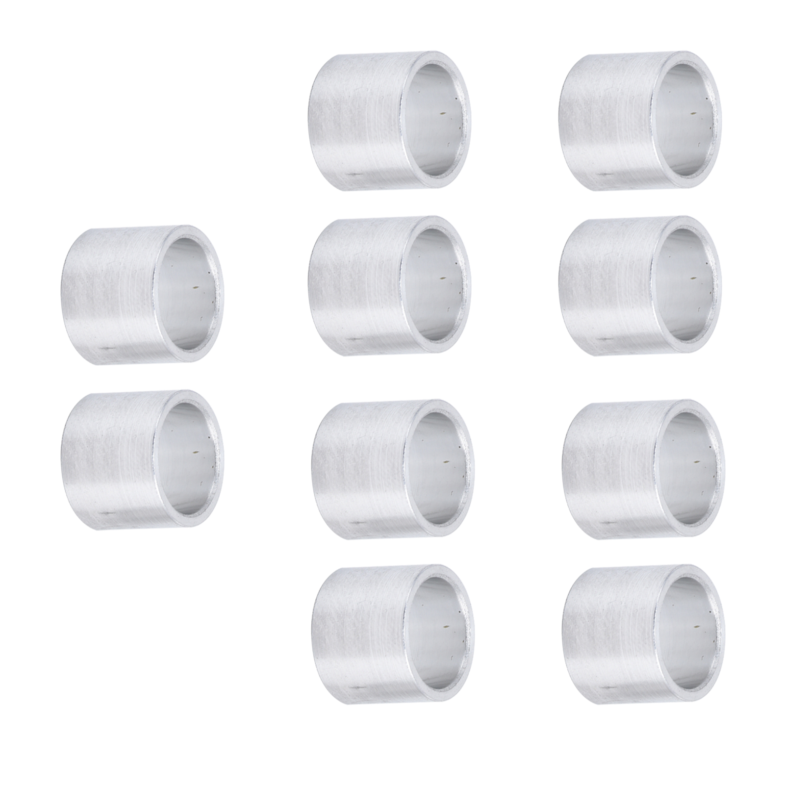 Packung Mit 10 Runden, Gewindelosen Distanzstücken Aus Aluminiumlegierung, 10 Mm Außendurchmesser X 8 Mm Durchmesser