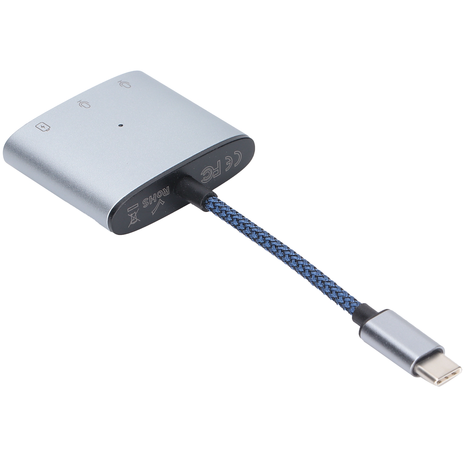 3-in-1 Usb-c-auf-3,5-mm-kopfhöreranschluss- Und Ladeanschluss-audioadapter – Space Grau
