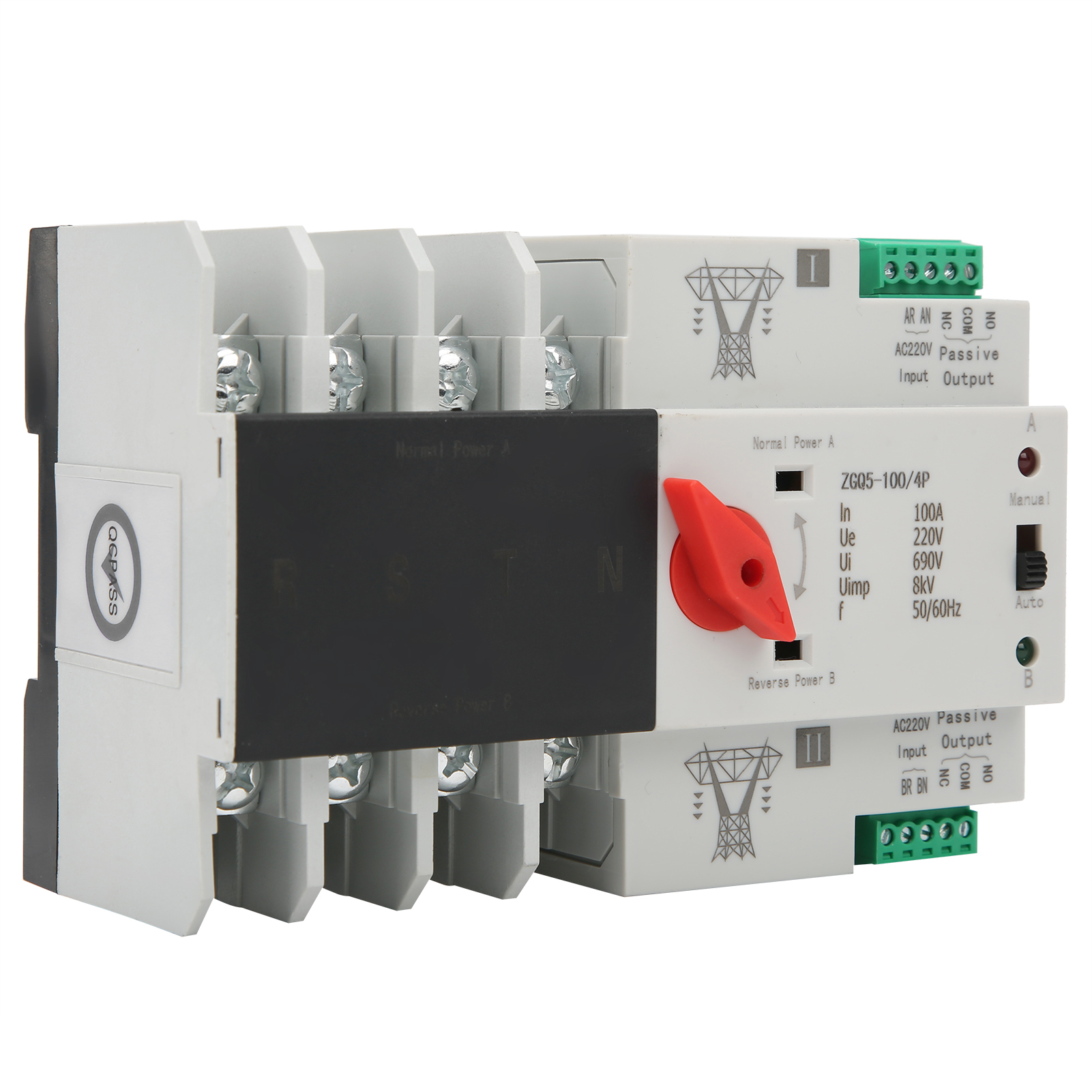 Automatischer Umschalter Mit Zwei Stromversorgungen Und Leitungsschutzschalter Zgq5-100/4p 220v