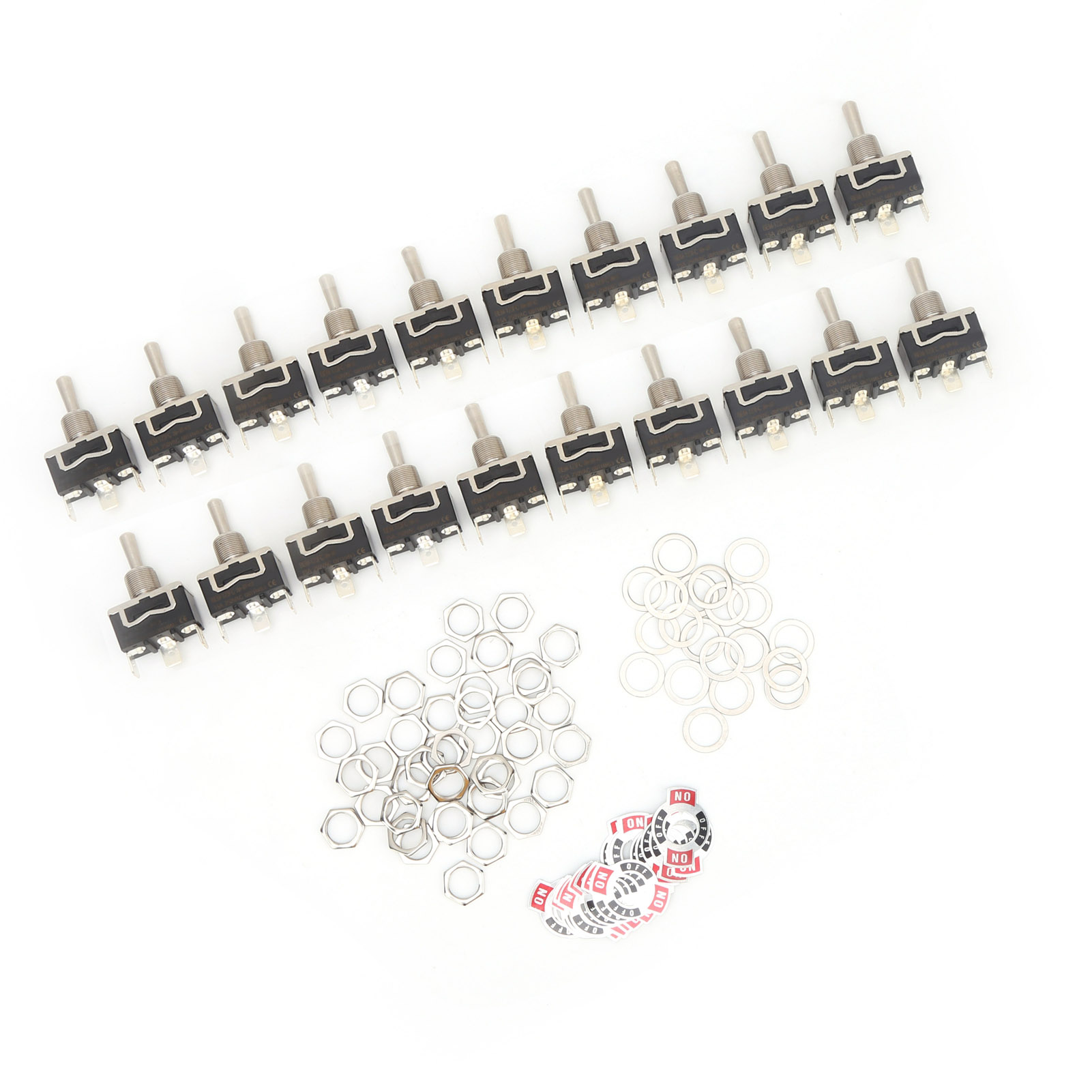 Packung Mit 20 Berm Kippschaltern Mit Led-anzeige, 3 Positionen (ein/aus/ein), 3 Pins, 15 A, 250 V Ac.