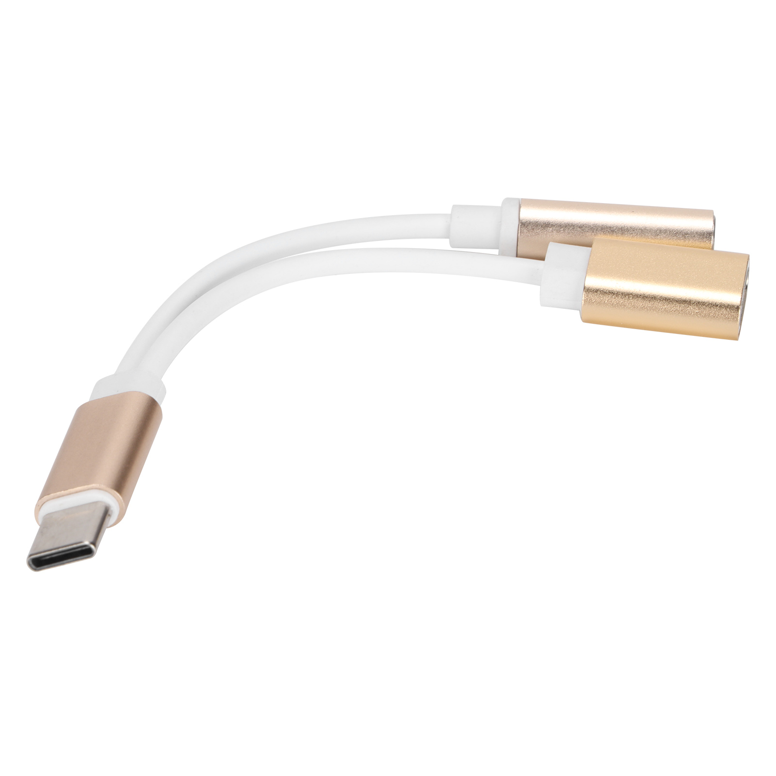 2-in-1 Usb-c Auf 3,5-mm-aux-audio-ladekabeladapter, Kopfhörer-splitteranschluss (gold)
