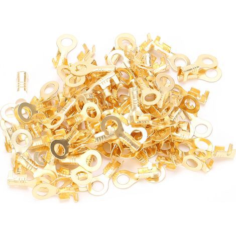 100 Kaltgepresste Messing-ringkabelschuhe, Crimpverbinder Für M4 4,2 Mm Kabel