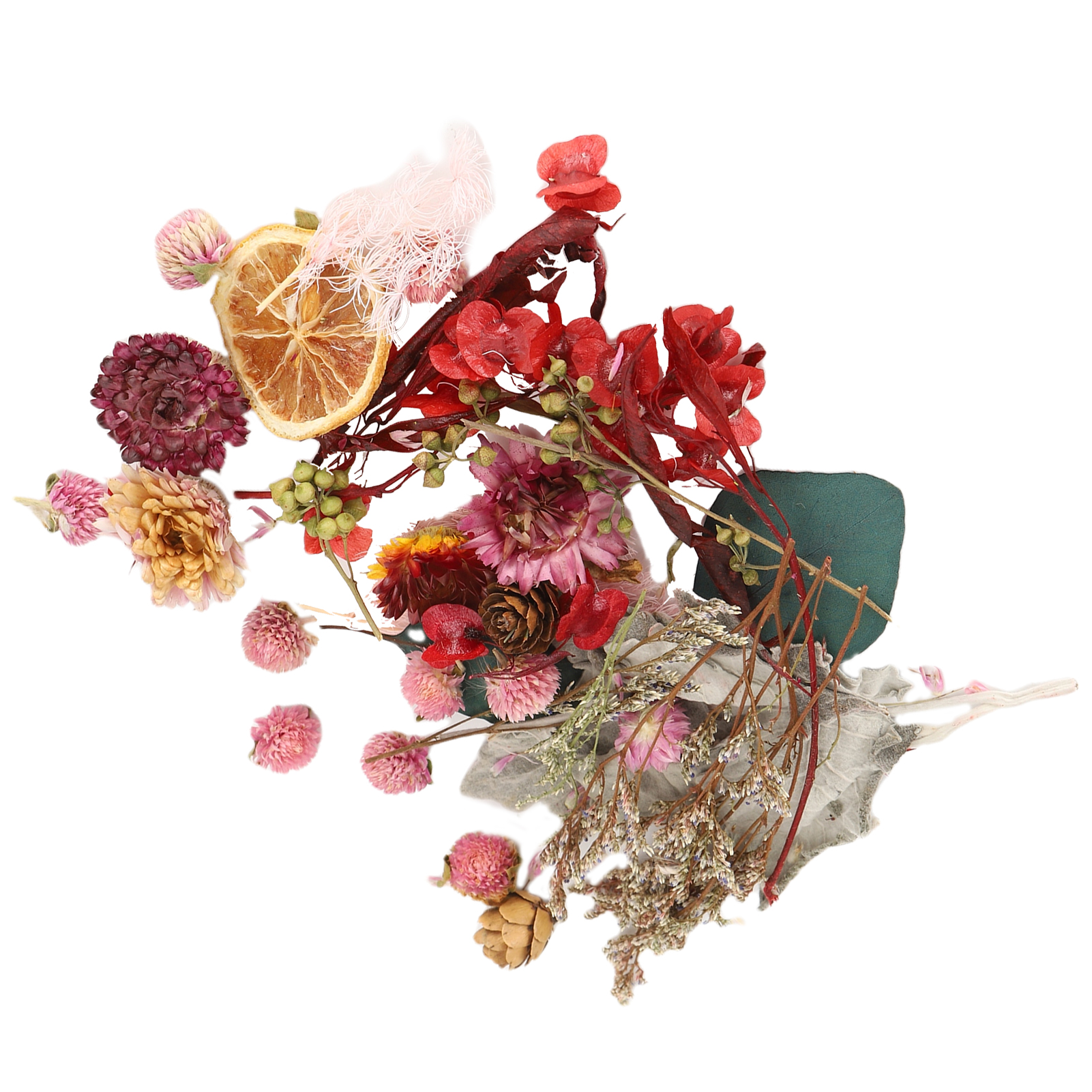 Set Mit 2 Farbenfrohen, Luftgetrockneten Trockenblumen Zum Binden Von Blumensträußen Und Zur Dekoration.