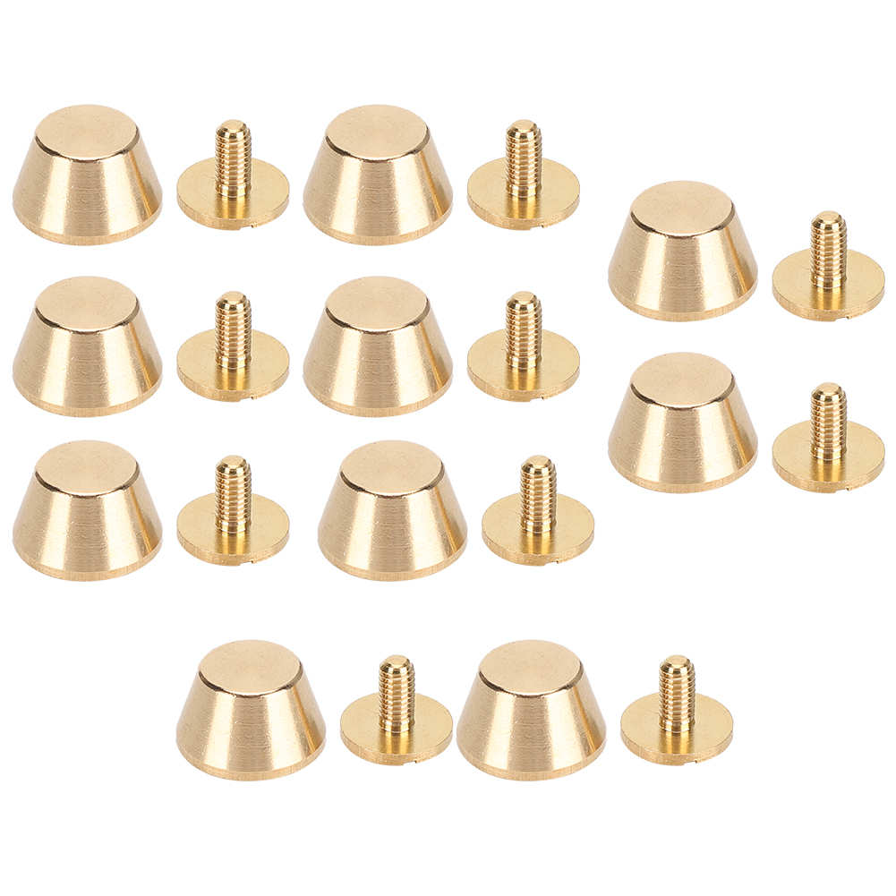 Set Mit 10 Flachen, Dekorativen Messingnägeln (12 Mm) Für Handtaschen, Gepäck Und Lederwaren.