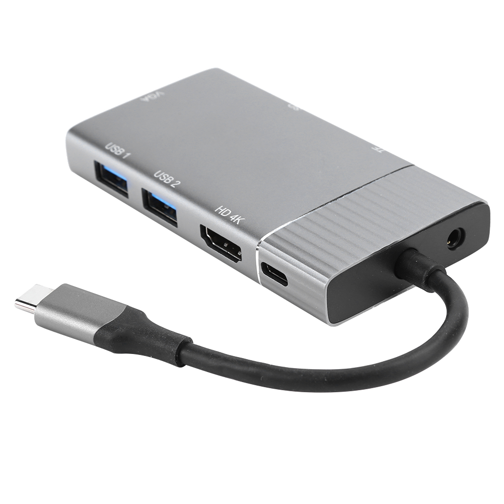 Usb-c-hub, Tragbare Laptop-dockingstation, 7-in-1-zubehör, Multifunktional, 140-mm-kabel