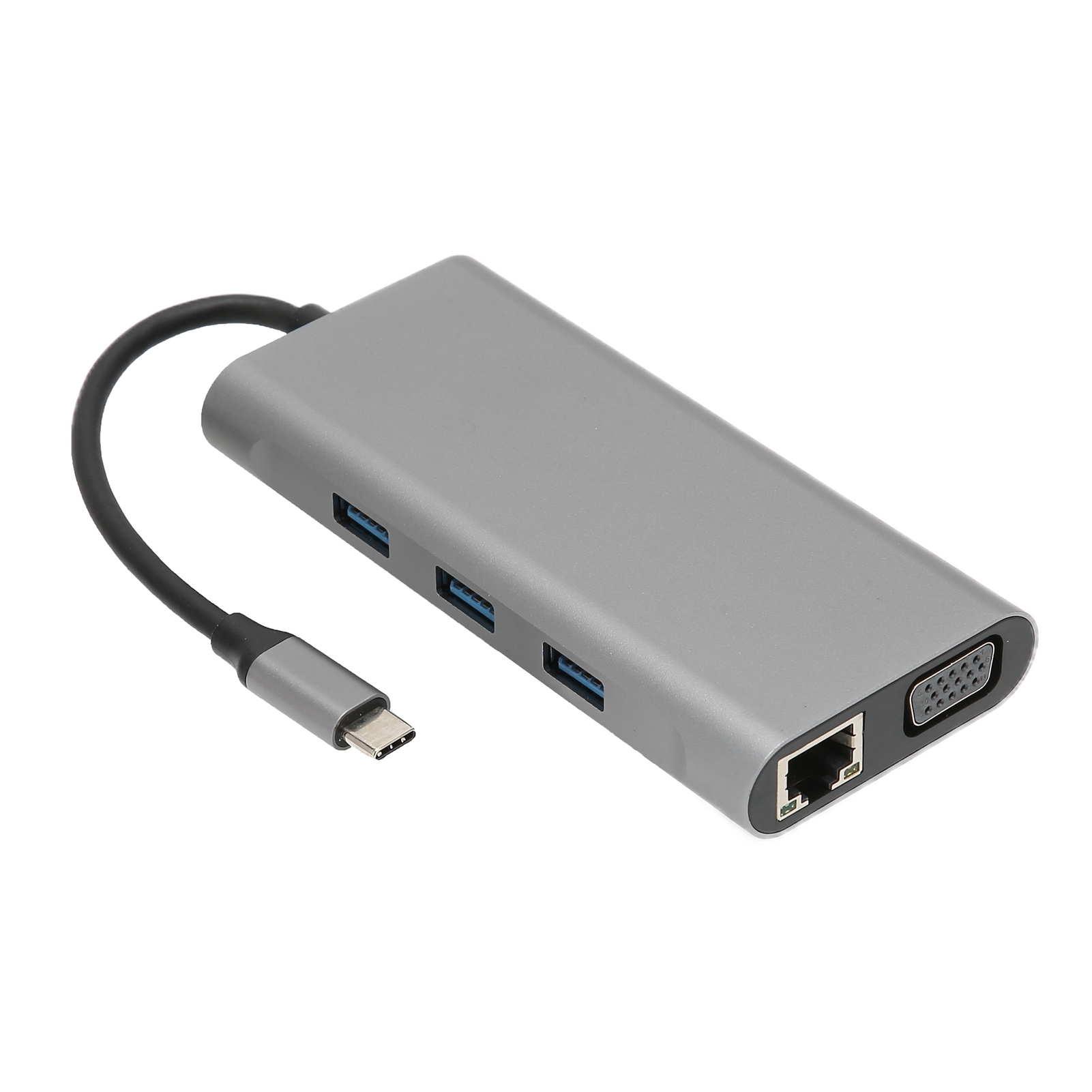 10-in-1 Usb-c-hub Mit 1000m Ethernet-lan-anschluss, Kompatibel Mit 4k-hd-fernsehern, Vga, 100-w-pd-schnellladung Und Audio, Tragbarer Usb-splitter Für Laptops