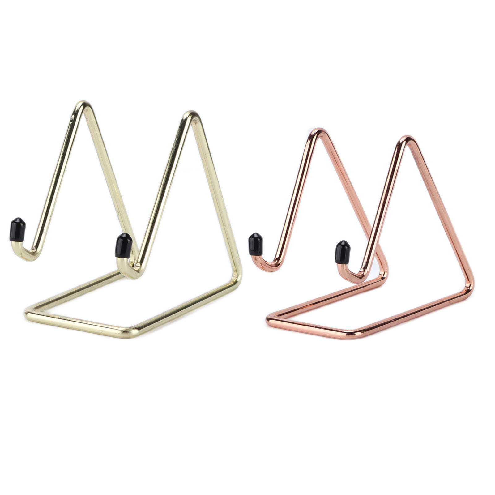 Set Mit 2 Stabilen Handyhaltern, Dreieckiges Design, Rostfreier Gummischutz, Tragbarer Ständer Für Tablets Und Smartphones, Roségold