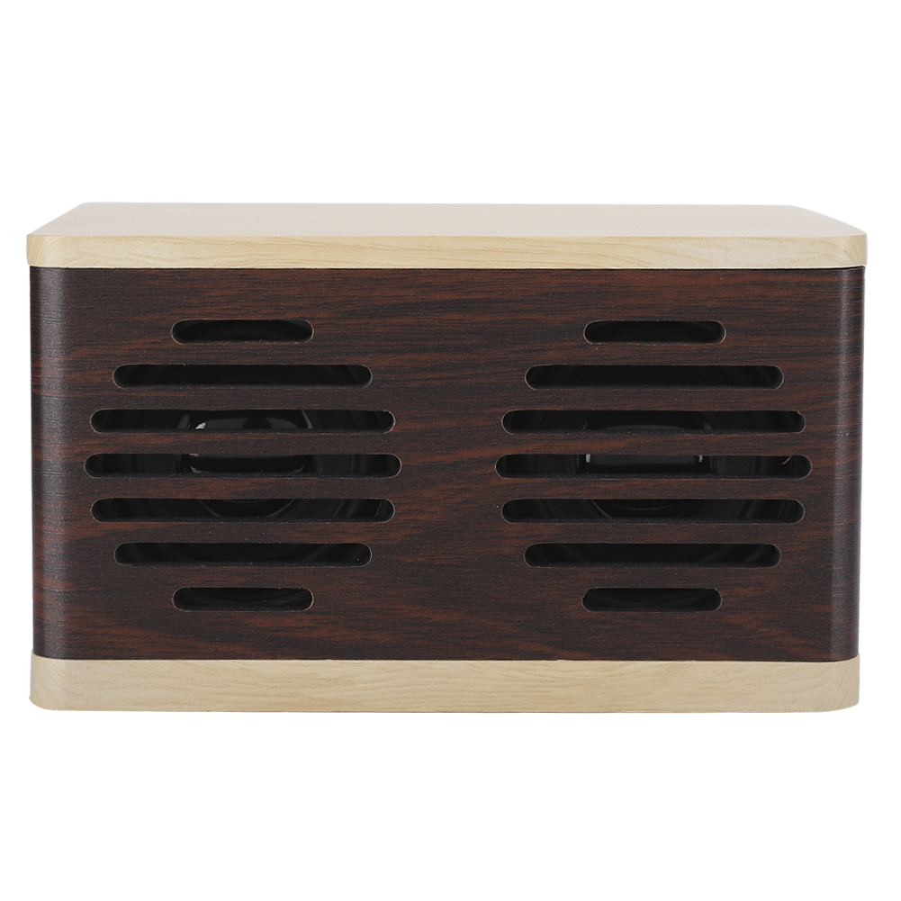Mini-bluetooth-lautsprecher D7 Splicing Wood Grain Mit Subwoofer, Audiokabel Und Ladekabel