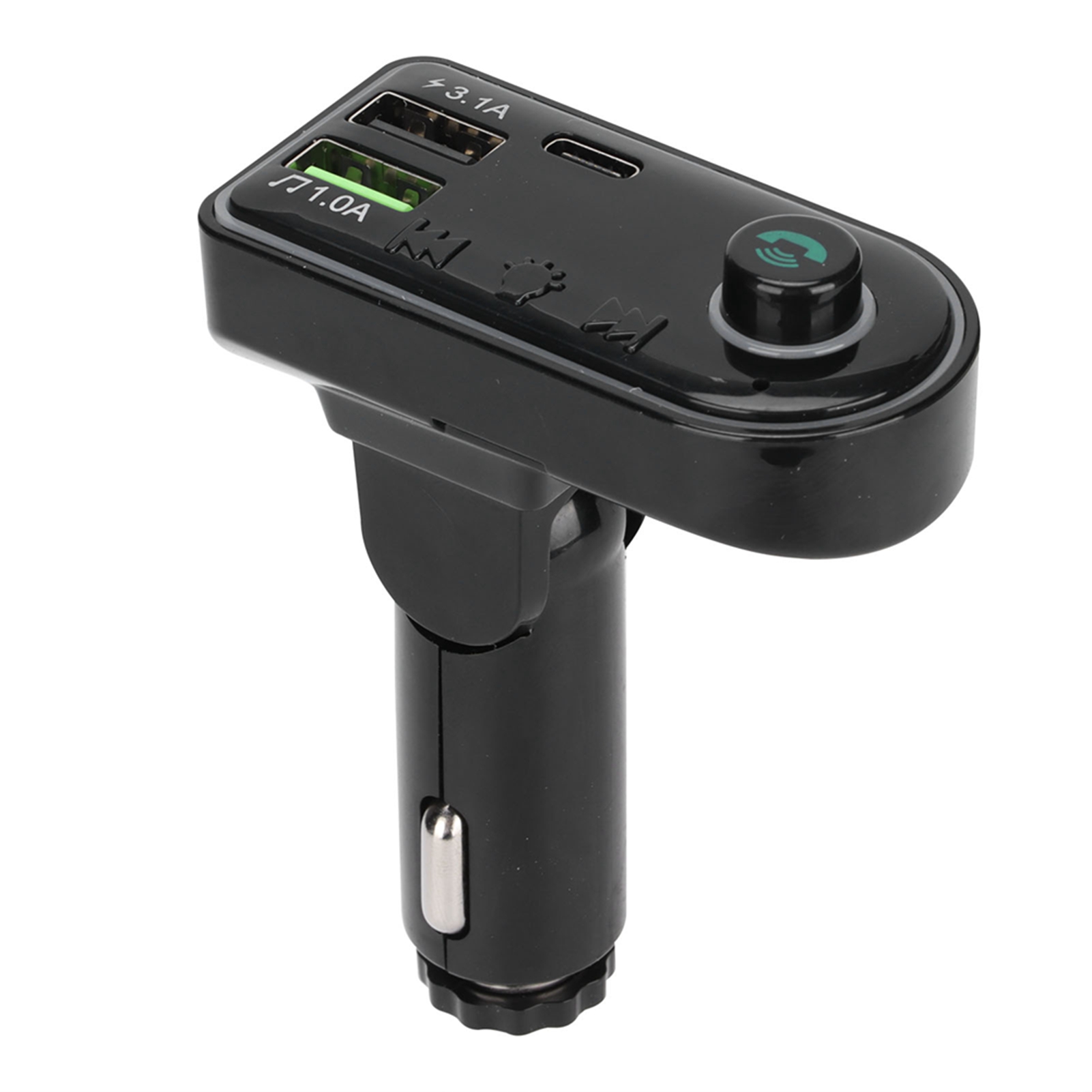 F8 Auto-fm-mp3-transmitter Mit Bluetooth-freisprecheinrichtung, Farbiger Ambientebeleuchtung, Pd-schnellladefunktion Und Dual-usb-autoladegerät.
