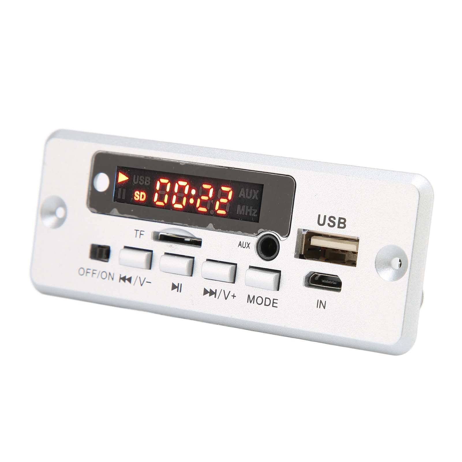 12v 02ea Mp3-decodierplatine Mit Aux-eingang, Usb-anschluss, Kompatibel Mit Speicherkarten Und Usb-sticks (silber)