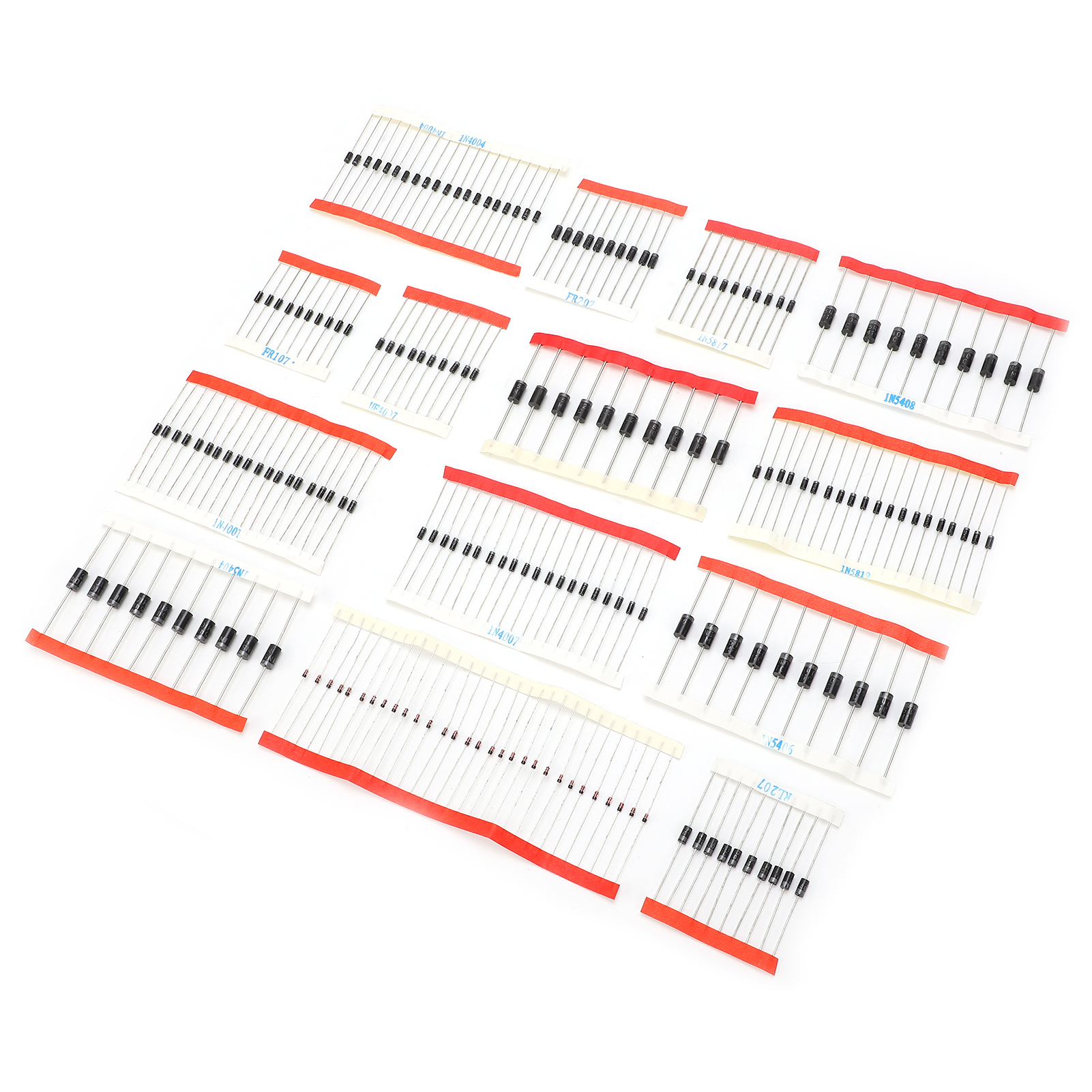 Set Mit 200 Verschiedenen Dioden (14 Verschiedene Typen), Elektronische Bauteile Aus Silberlegierung, Industriebedarf