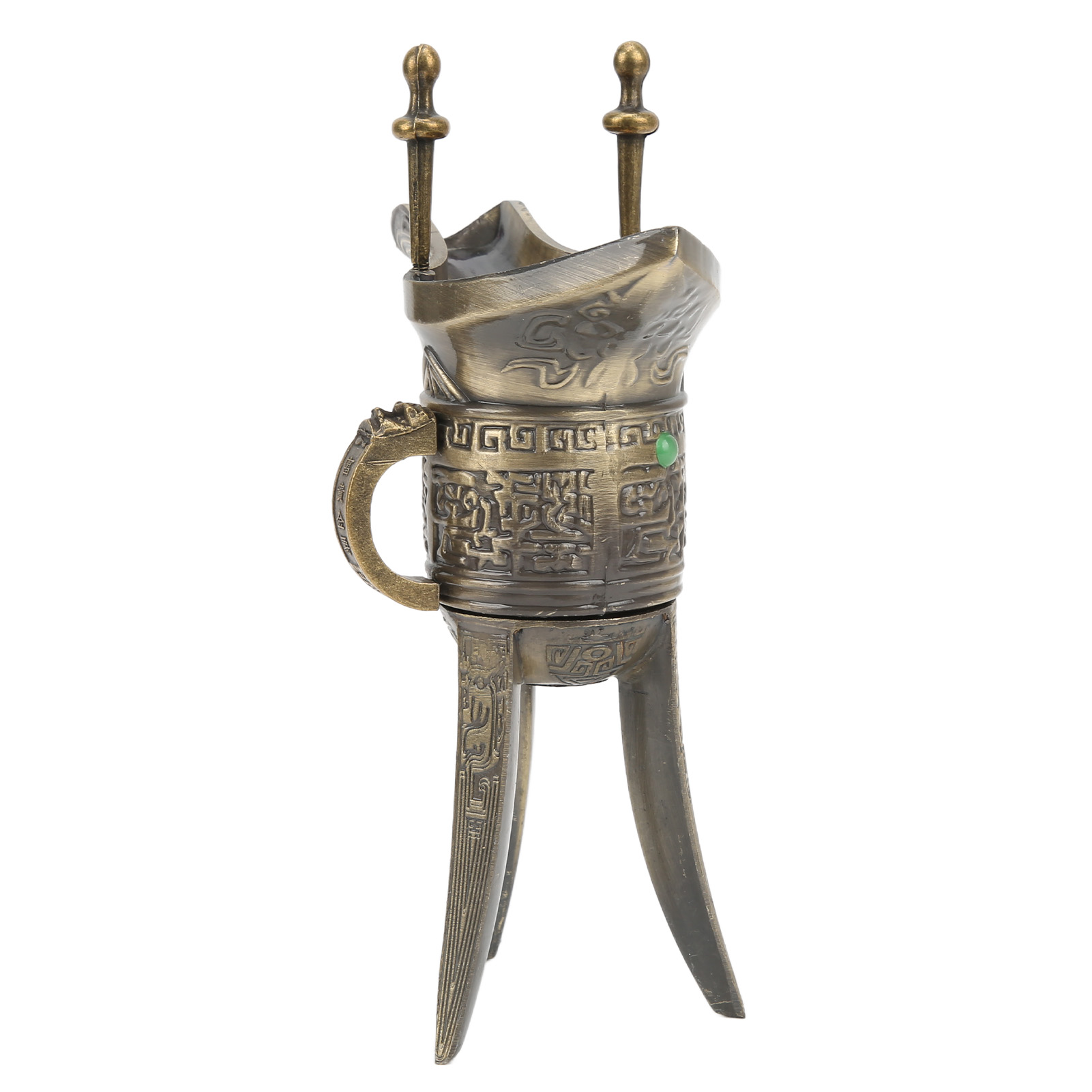 Antiker, Eleganter Und Edler Dreibeiniger Weinkelch Aus Metall Im Traditionellen Stil.