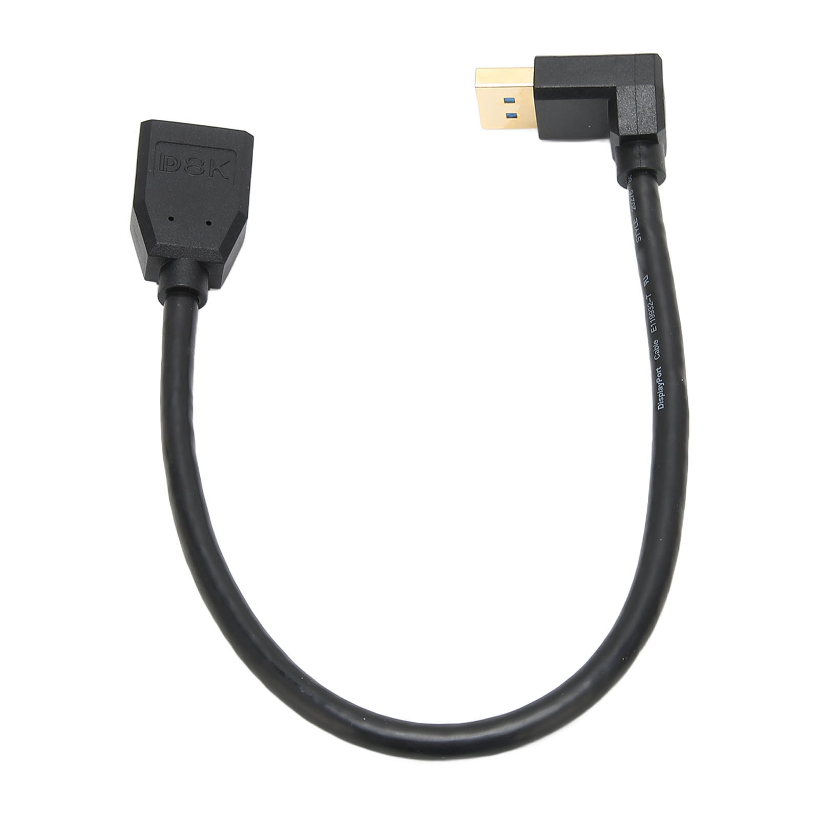 Displayport-stecker Auf Displayport-buchse-kabel, Kompatibel Mit 8k Bei 60 Hz Und 4k Bei 144 Hz, 0,3 Meter, 90° Abgewinkelt, Für Dvd