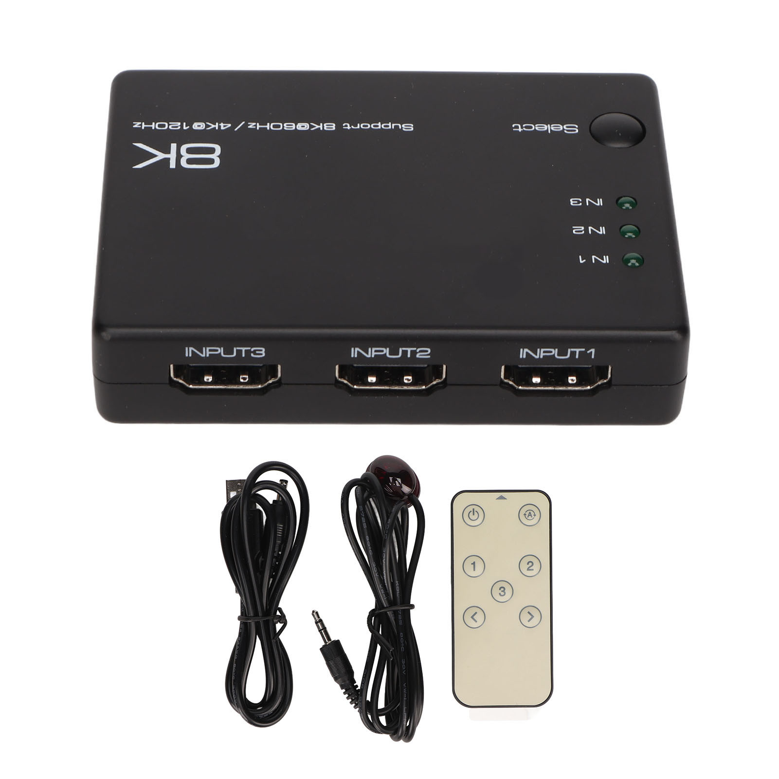 8k Hd Multimedia-switch Mit 3 Eingängen Und 1 Ausgang, 40 Gbit/s, Schnell Und Stabil, Mit Fernbedienung, Plug & Play, Für Fernseher, Projektor Und Pc.