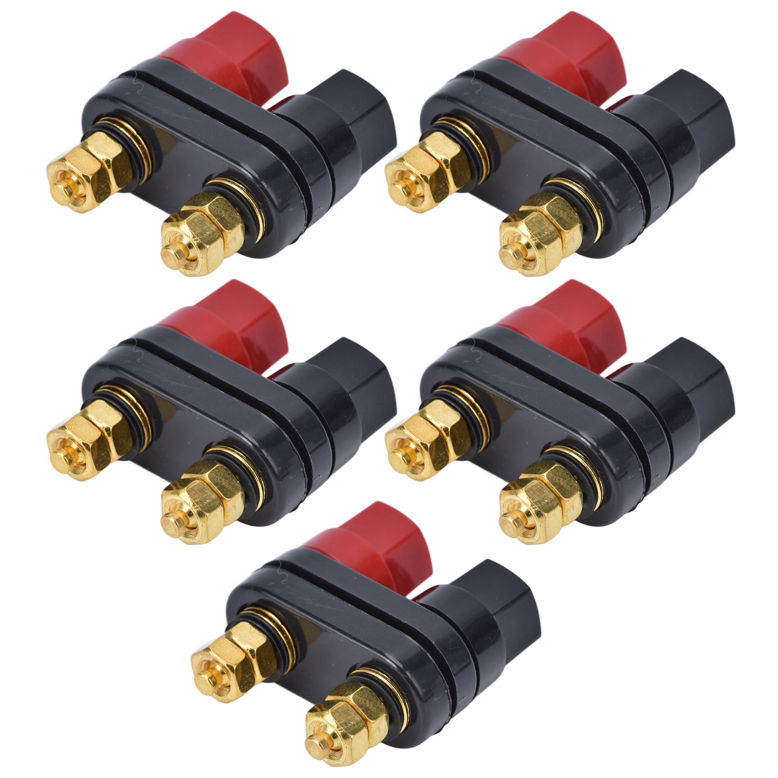 Satz Aus 5 Vergoldeten Kupfer-verbindungsklemmen Mit Langer Mechanischer Lebensdauer.