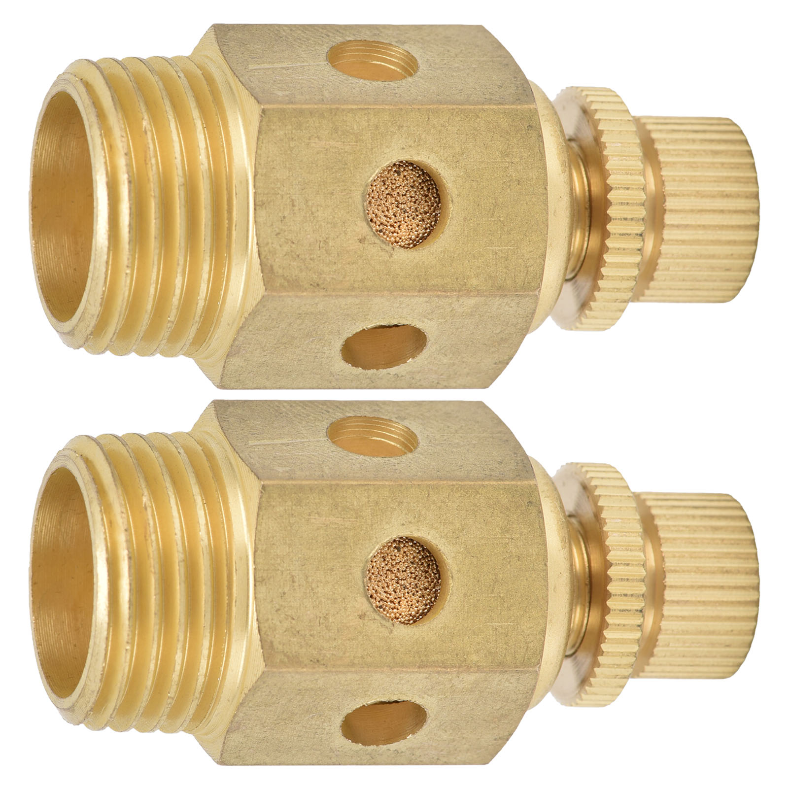 Pneumatische Abluftschalldämpfer Aus Messing, Einstellbare Absperrklappe, 1/2"-schalldämpfer Psc-04