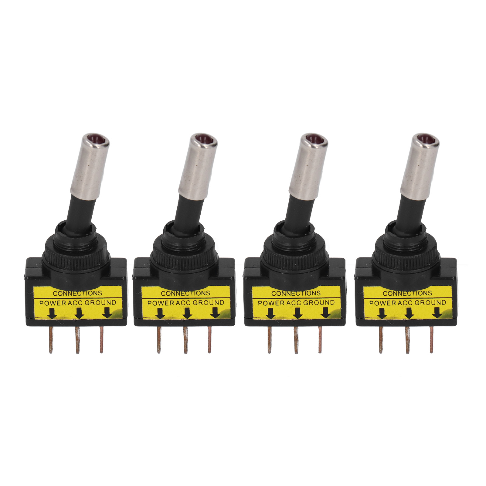 Set Mit 4 Ein-/ausschaltern Mit Roter Led, Für Autos, 3-polig, 12 Mm, 20 A, 12 V Dc