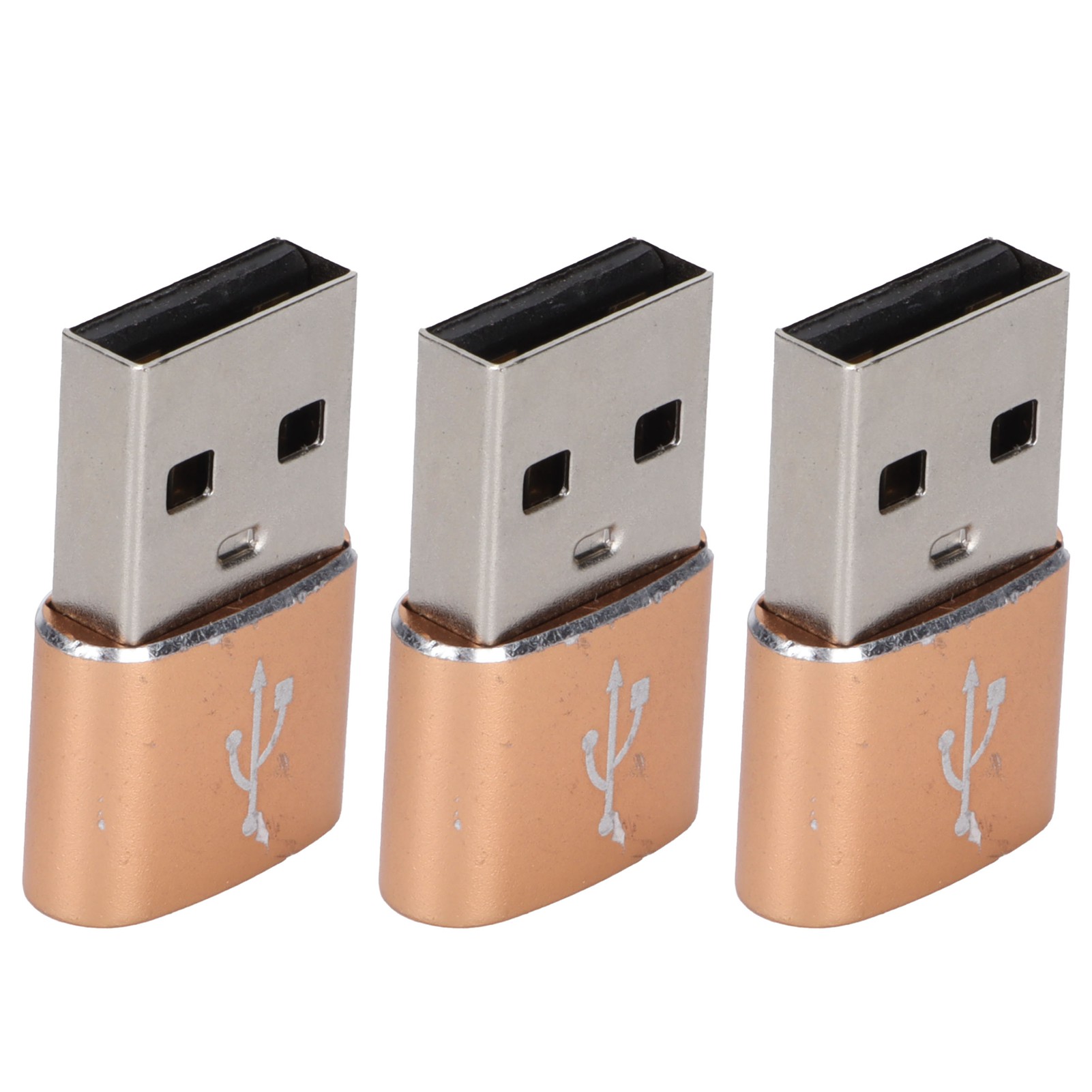 3er-pack Usb 2.0 Stecker Auf Typ-c Buchse Adapter (metall) Für Laptop Und Mobiltelefon (gold)