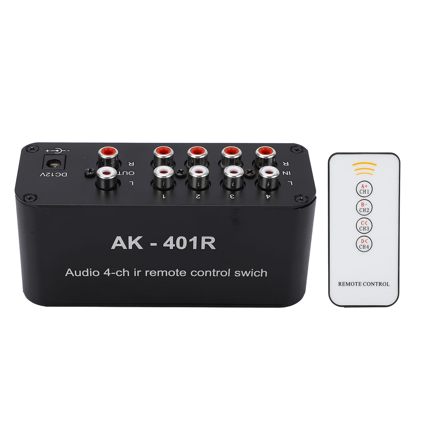 1-eingang, 4-ausgang, 12 V Dc, Rca-audioschalter, Audiosignalwähler, Audiosplitter Mit Fernbedienung