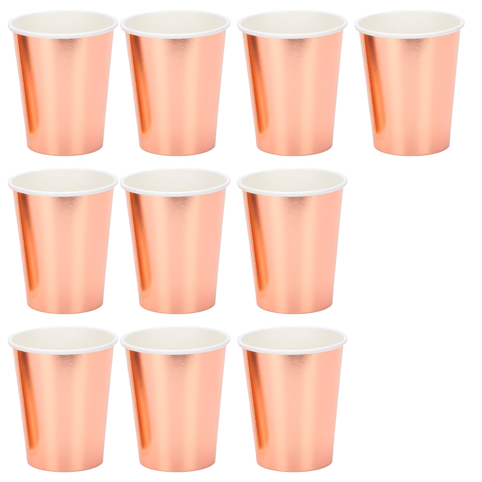 Set Mit 20 Kompostierbaren Und Recycelbaren Papierbechern Für Getränke, Saft, Kaffee, Tee, Roségold