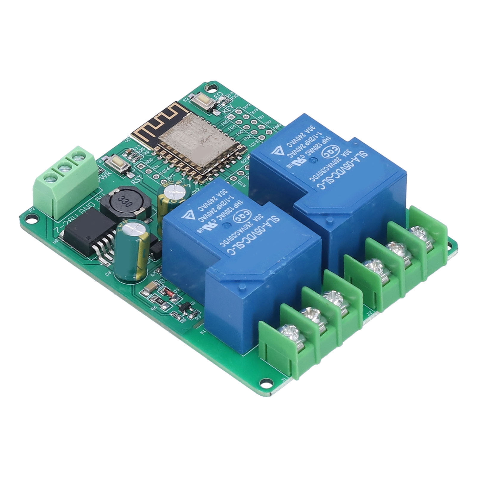 Esp8266 2-kanal-wlan-relaismodul 30a Entwicklungsboard Dc-schalter 7-28v / 5v Esp-12f