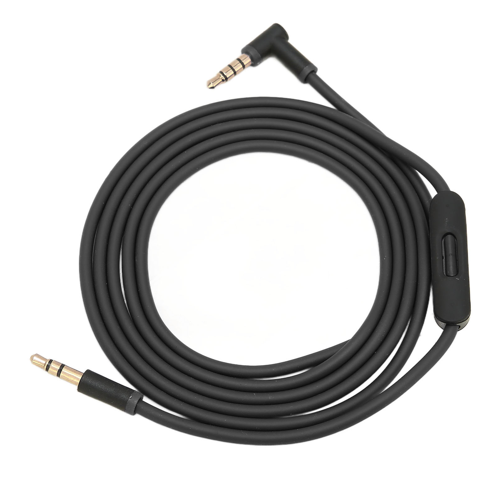 Ersatz-audiokabel Mit Integriertem Mikrofon Und Wiedergabesteuerung, Tragbares Audiokabel Für Kopfhörer, Schwarz