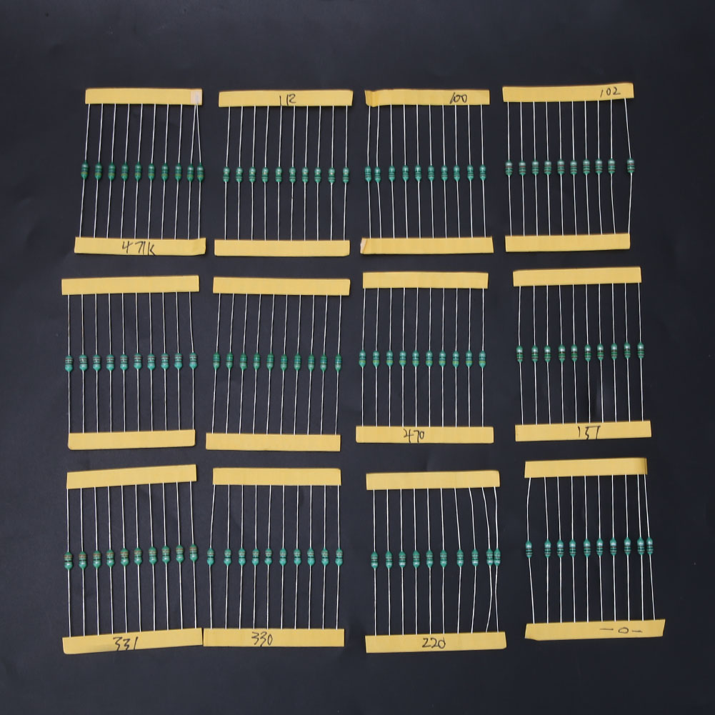 Satz Mit 120 Farbigen 1/4-w-ringspulen In 12 Spulenfarben Für Elektronische Bauteile